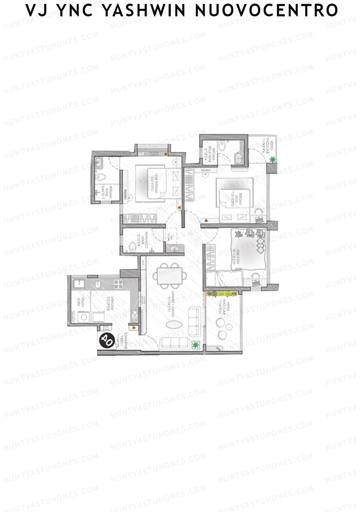 VJ YNC Yashwin Nuovocentro Wing B Unit 4 Floor Plan