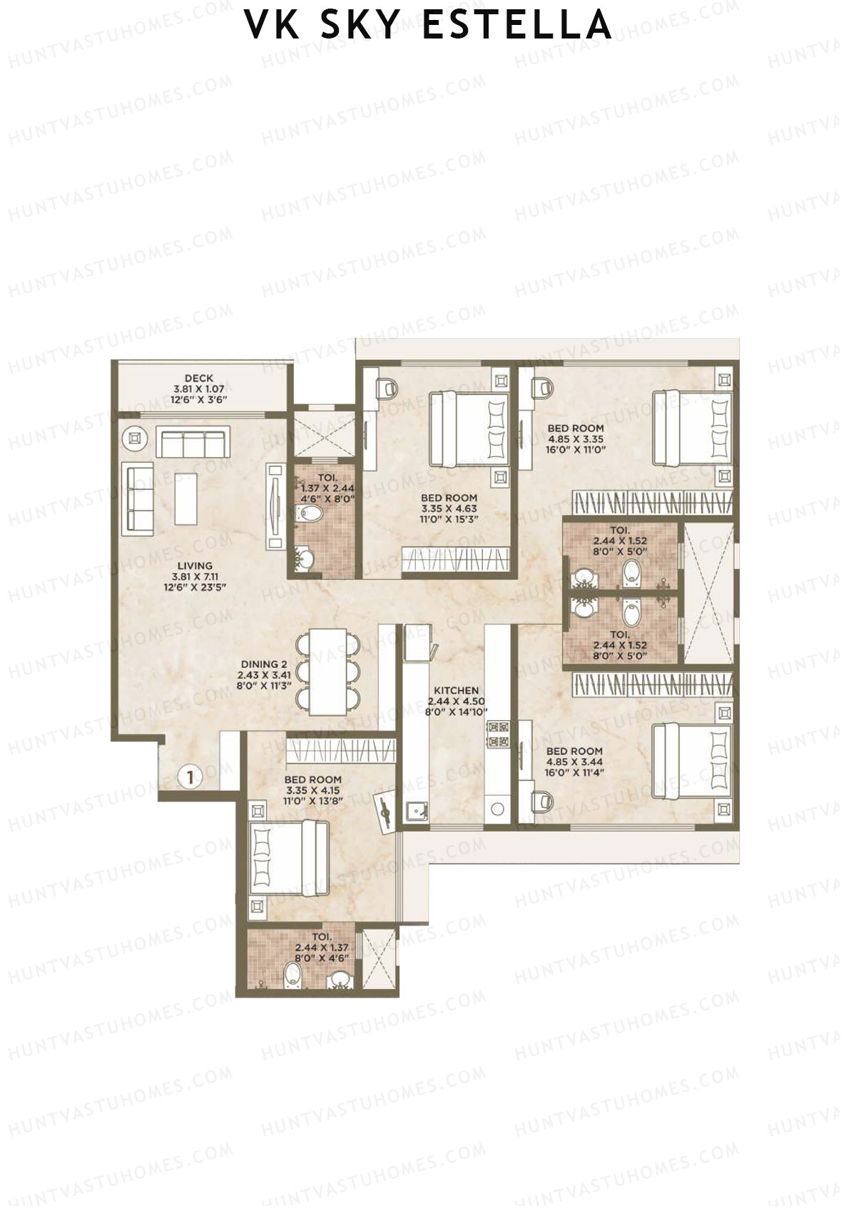 VK Sky Estella Tower 1 Unit 1 Floor Plan