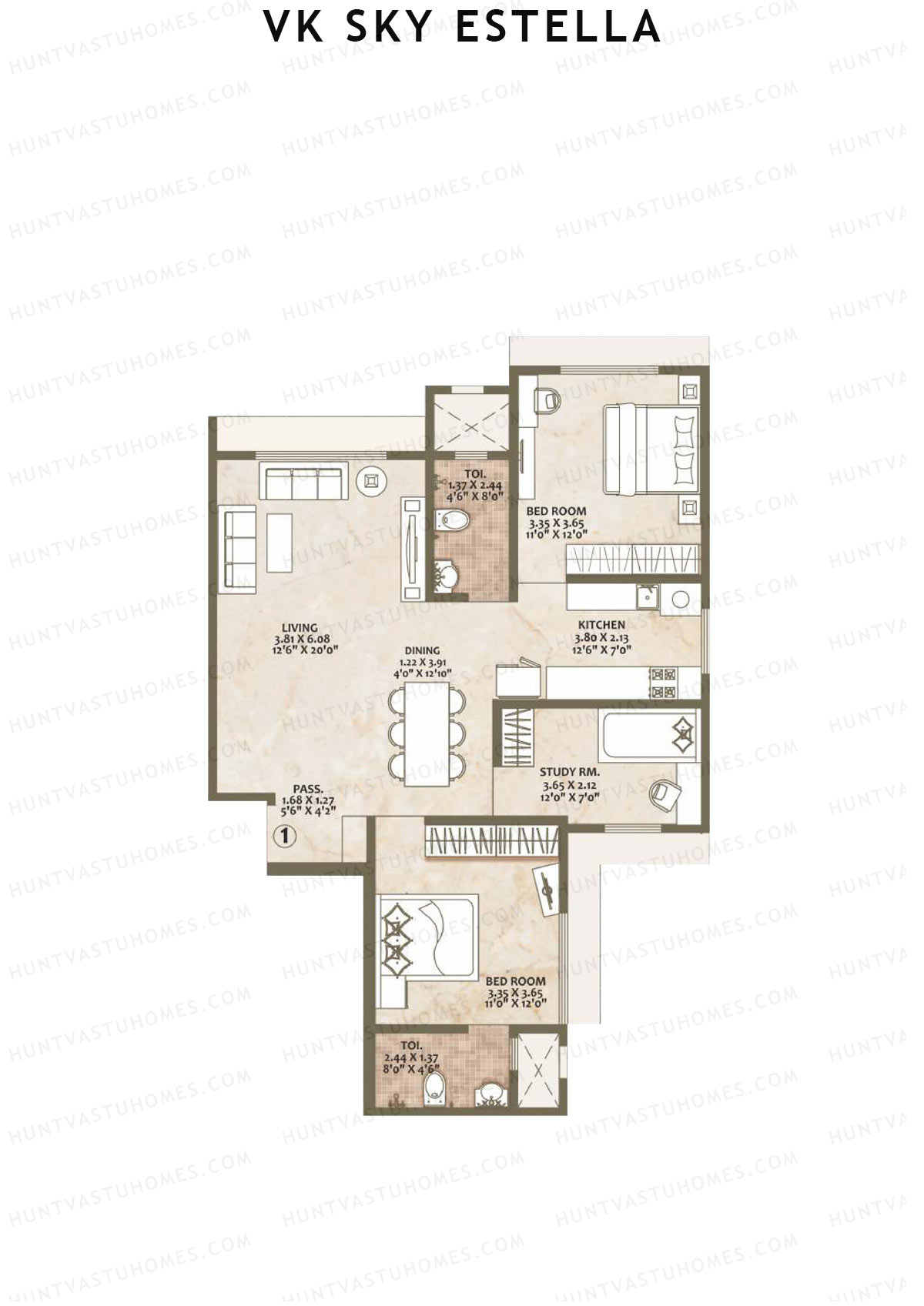 VK Sky Estella Tower 1 Unit 1 Floor Plan
