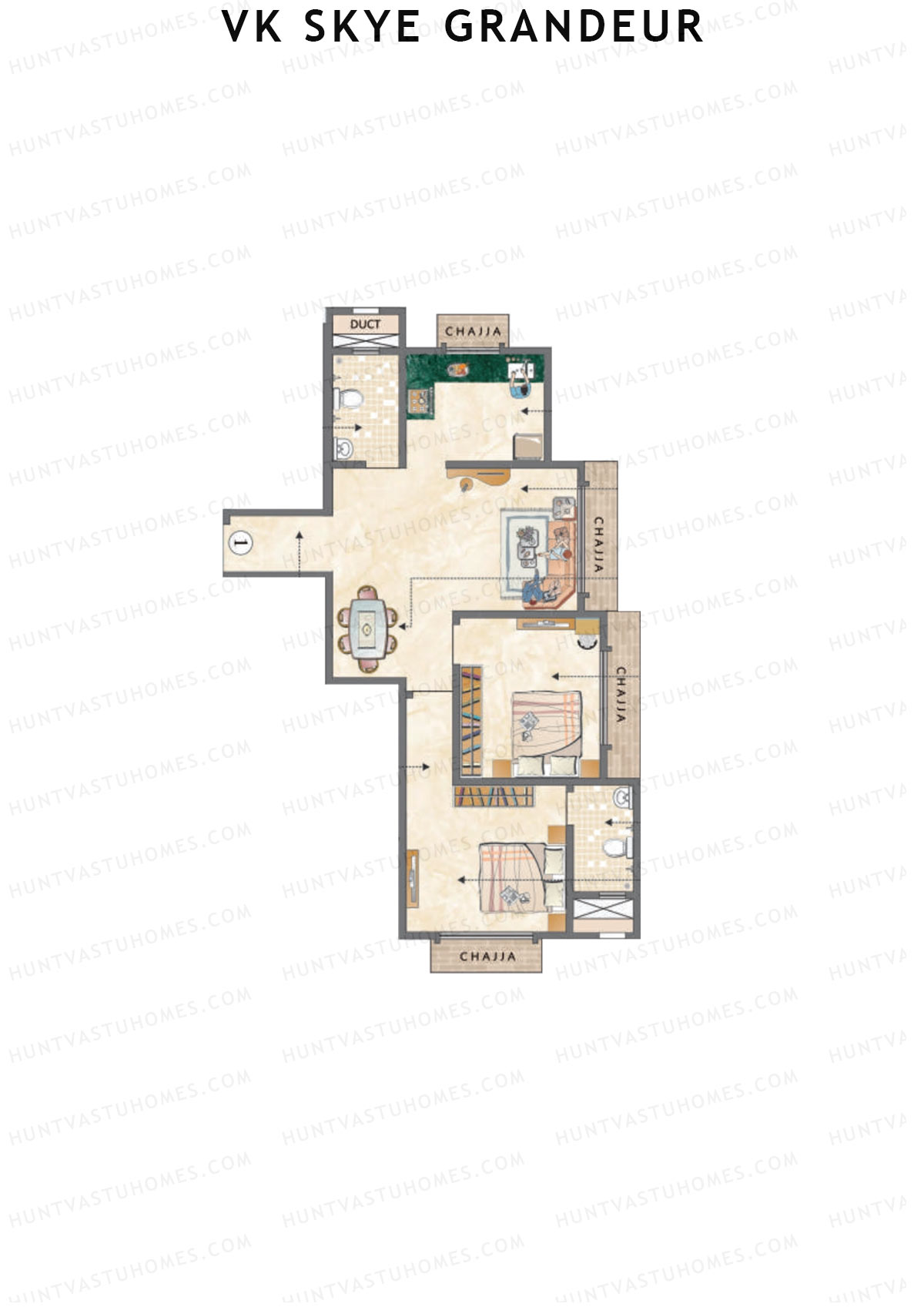 VK Skye Grandeur Block A Unit 1 Floor Plan
