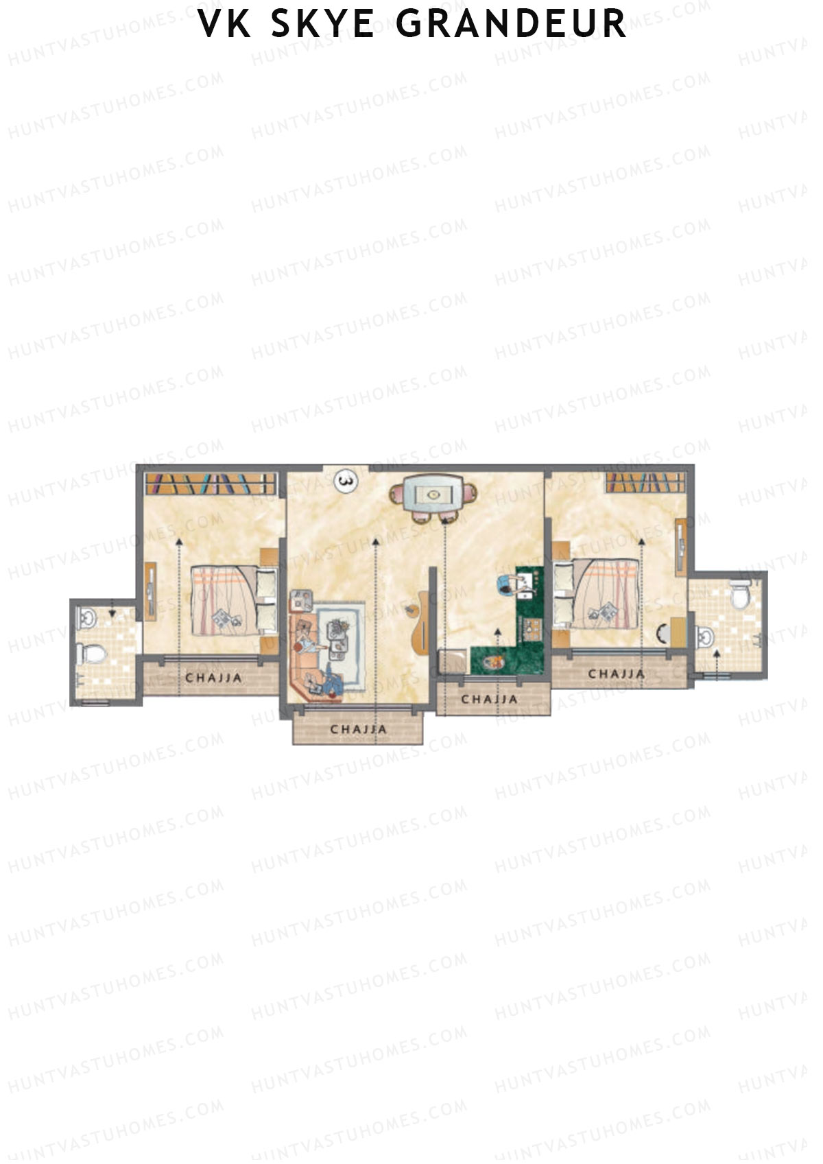 VK Skye Grandeur Block A Unit 3 Floor Plan
