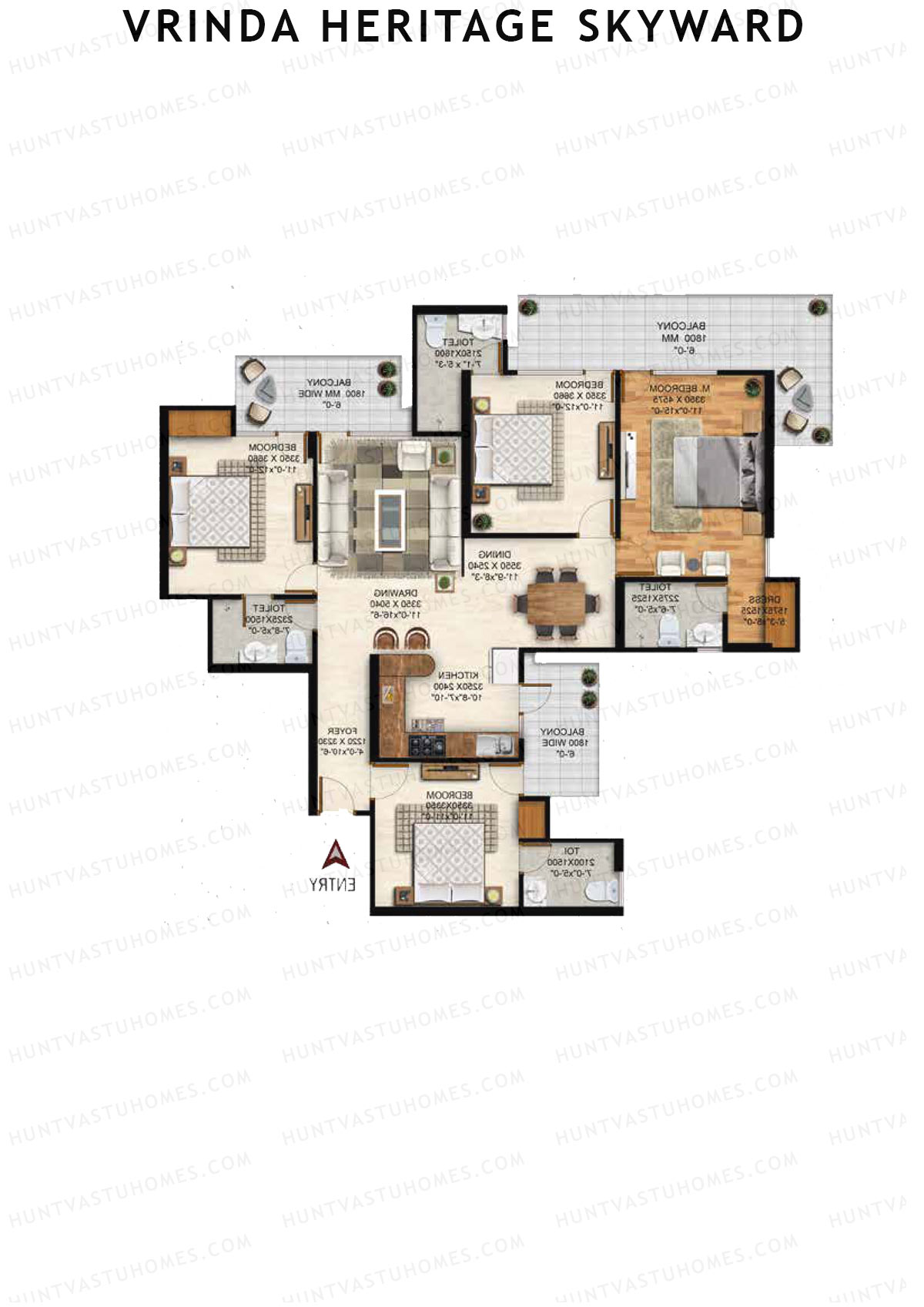 Vrinda Heritage Skyward Tower A Unit 3 Floor Plan
