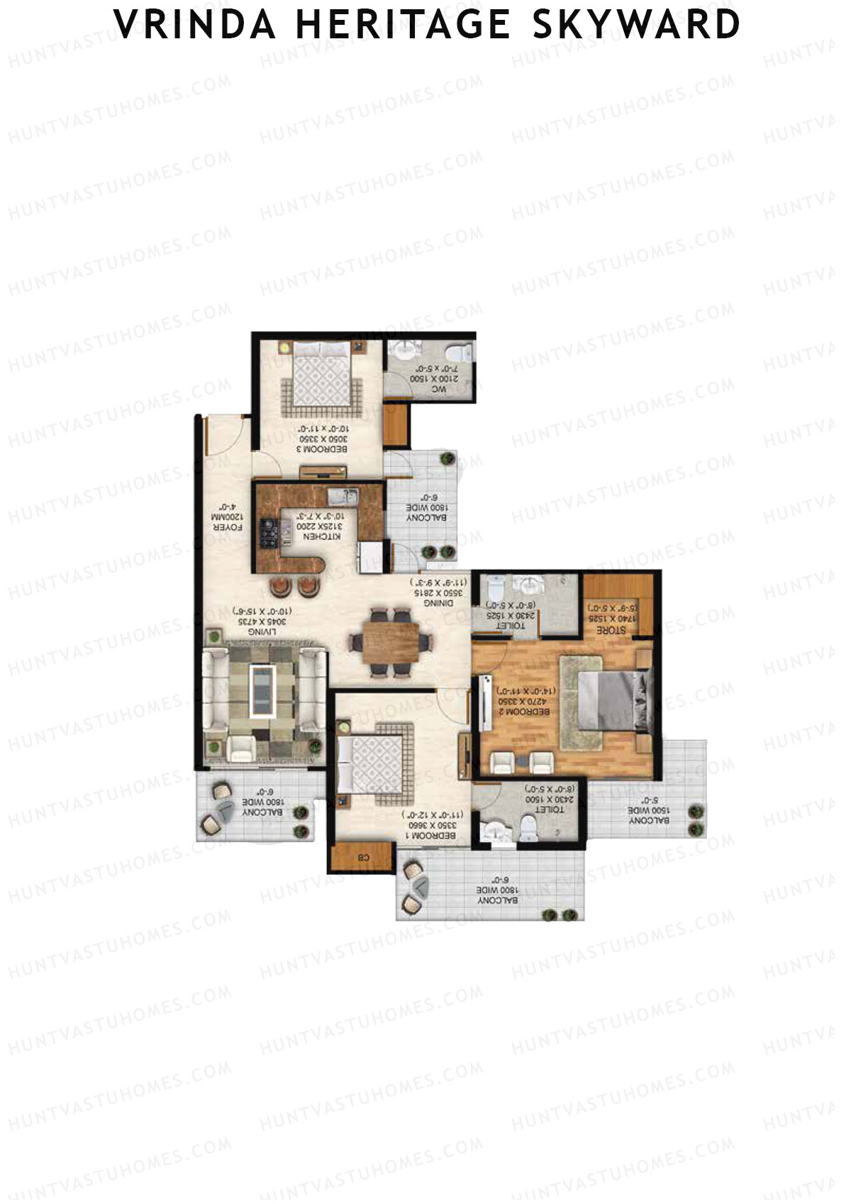 Vrinda Heritage Skyward Tower B Unit 10 Floor Plan