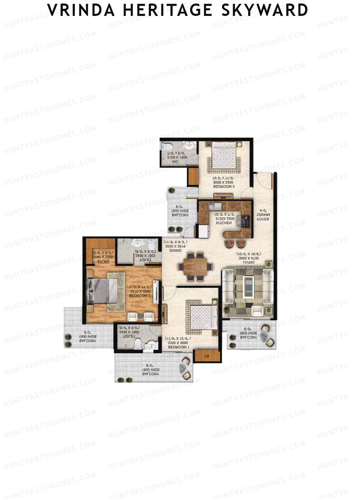 Vrinda Heritage Skyward Tower B Unit 12 Floor Plan