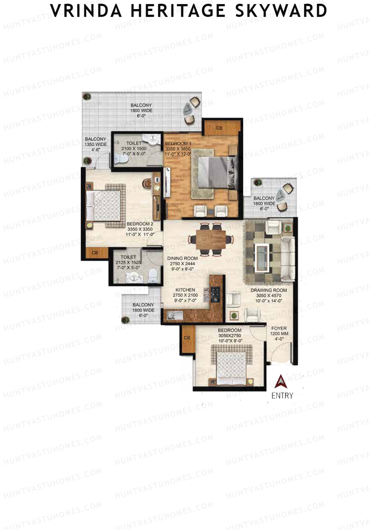 Vrinda Heritage Skyward Tower B Unit 8 Floor Plan