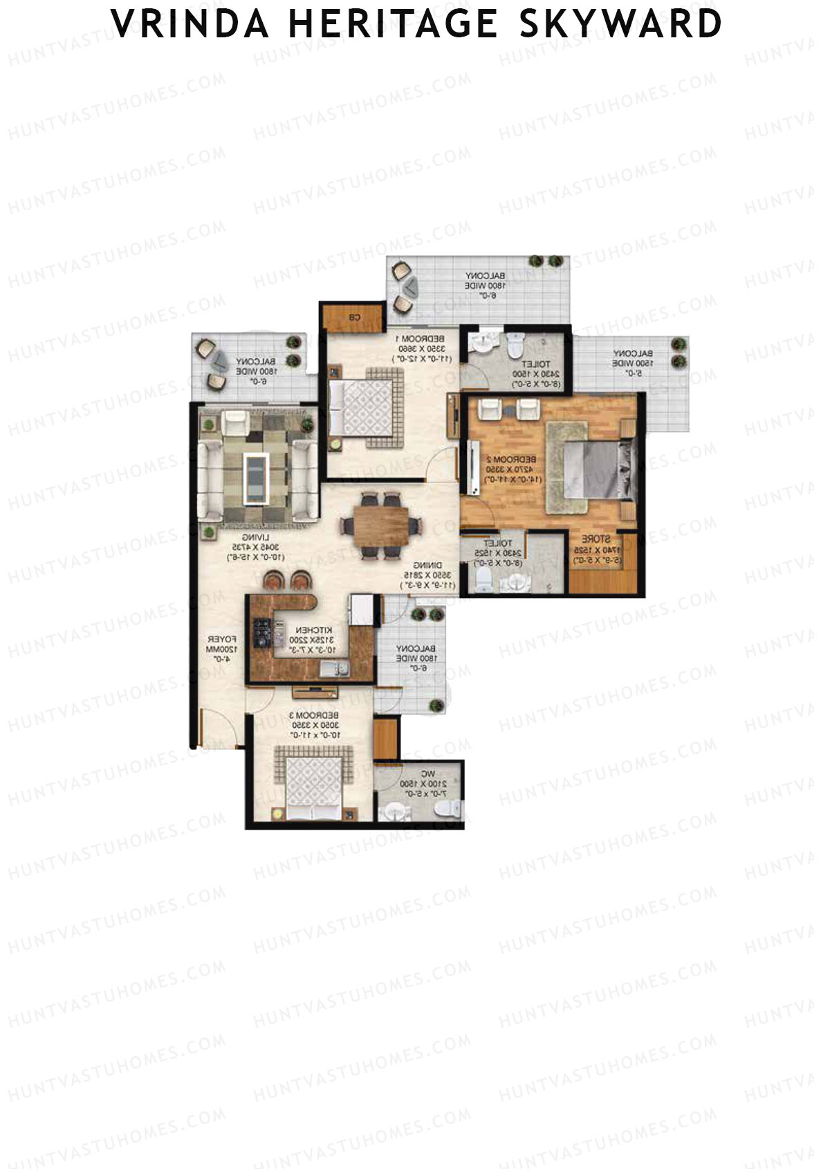 Vrinda Heritage Skyward Tower B Unit 9 Floor Plan