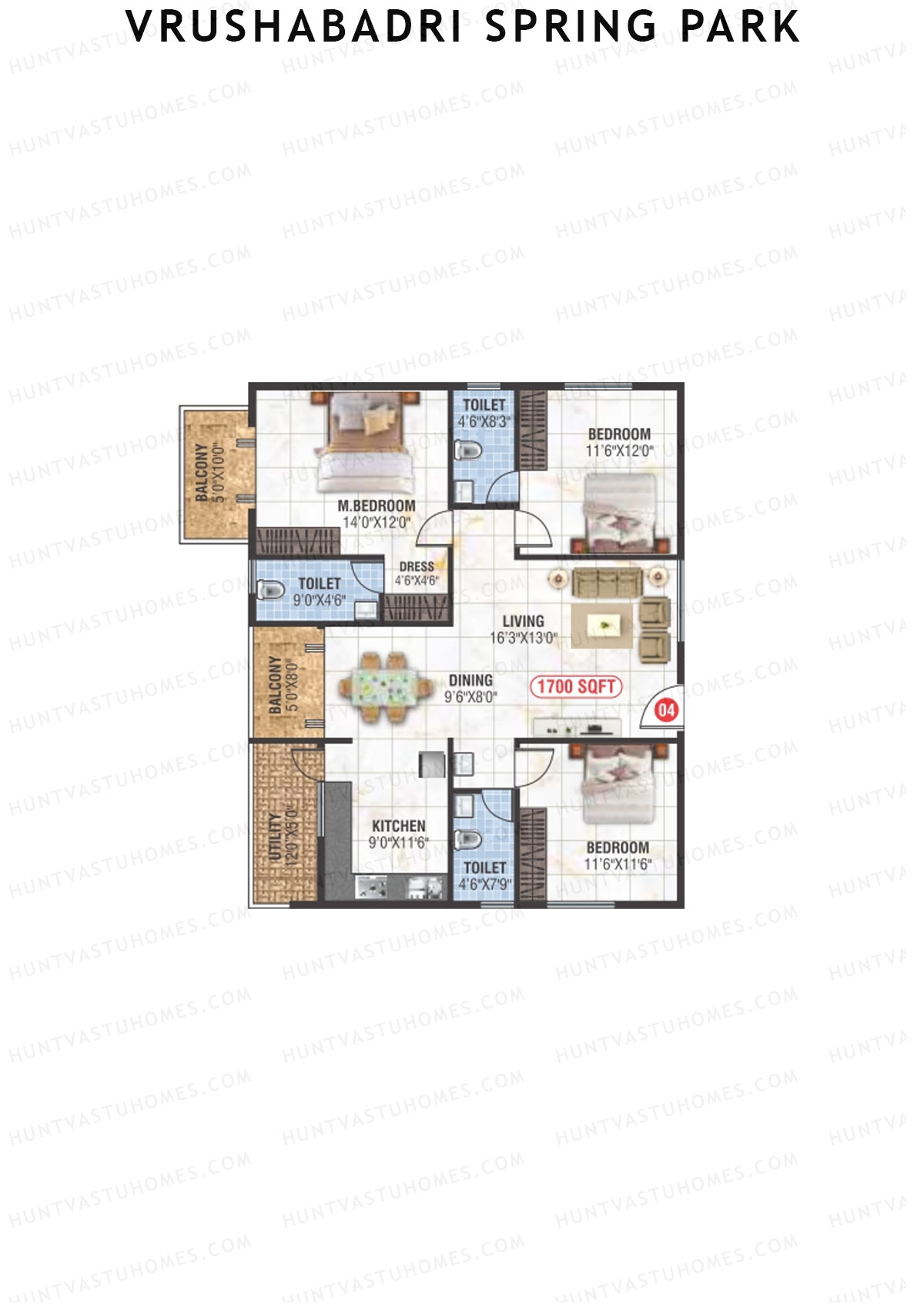 Vrushabadri Spring Park Block A Unit 4 Floor Plan