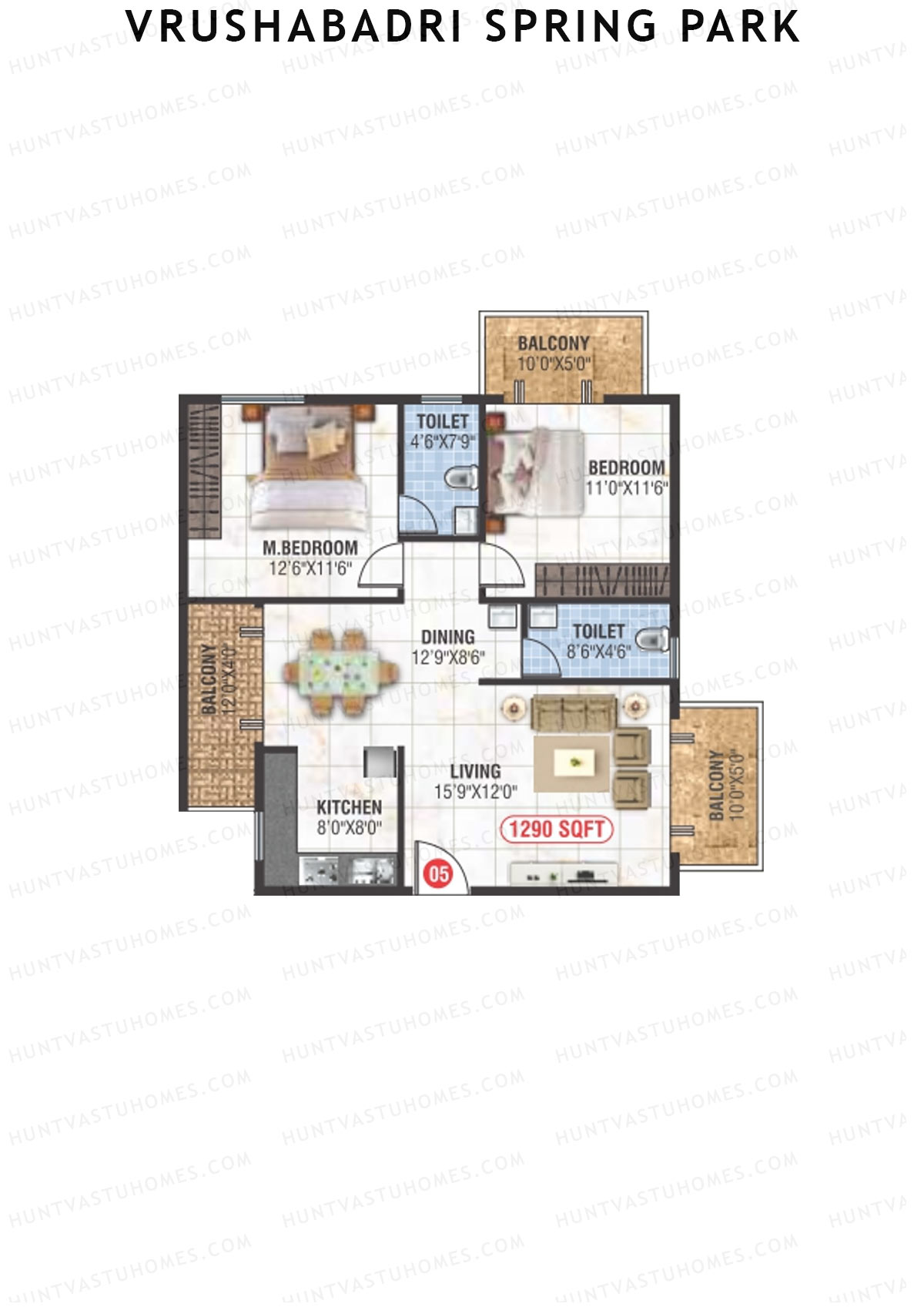 Vrushabadri Spring Park Block A Unit 5 Floor Plan