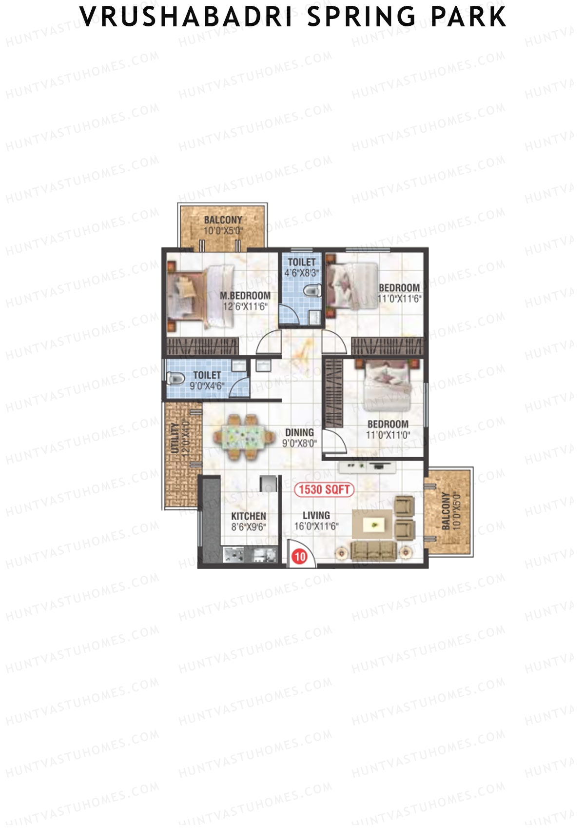 Vrushabadri Spring Park Block B Unit 10 Floor Plan