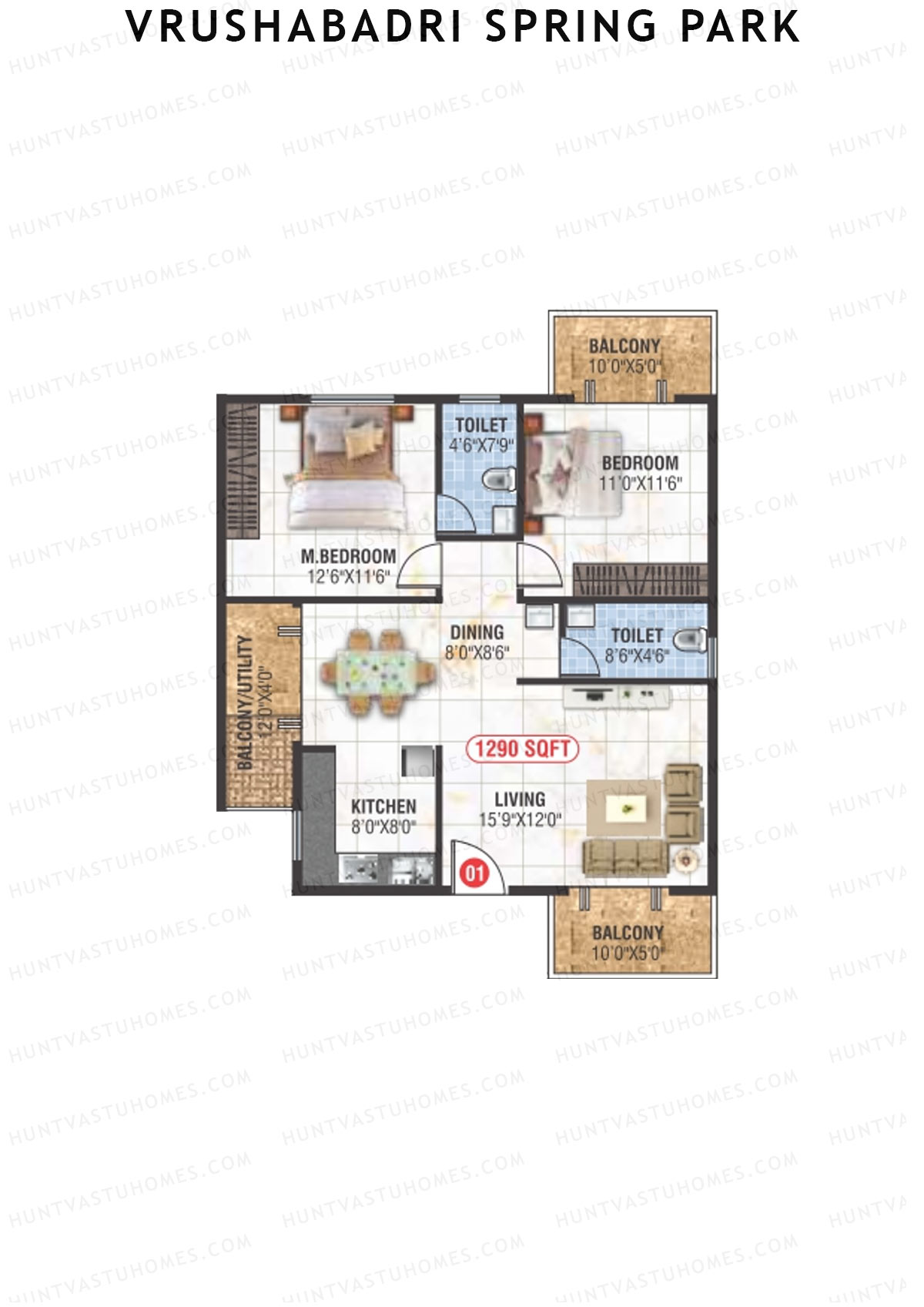 Vrushabadri Spring Park Block B Unit 6 Floor Plan