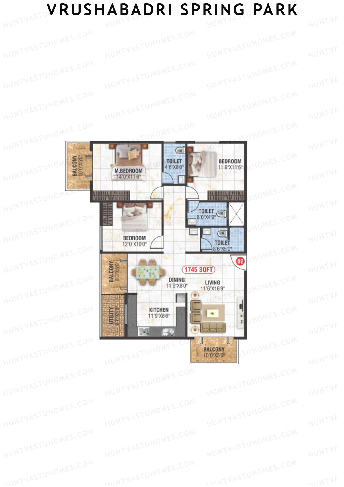 Vrushabadri Spring Park Block B Unit 7 Floor Plan