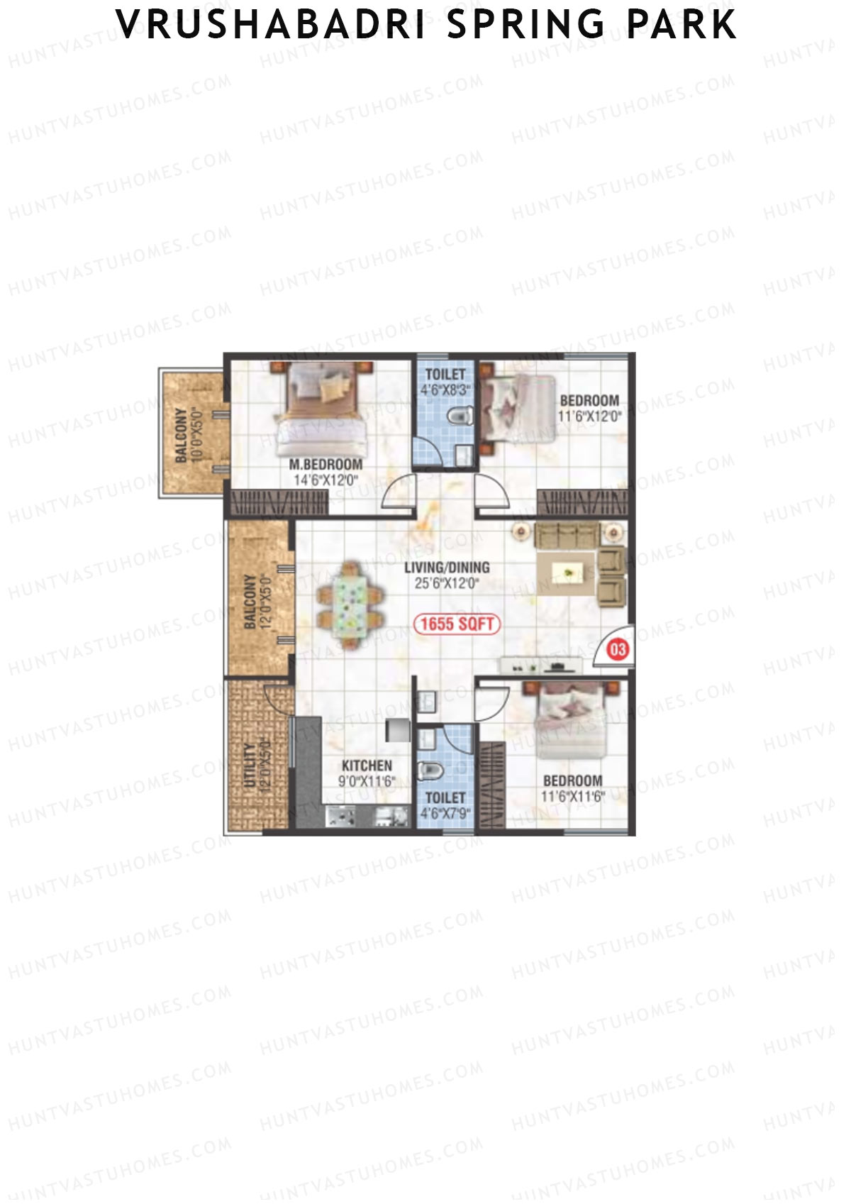 Vrushabadri Spring Park Block B Unit 8 Floor Plan