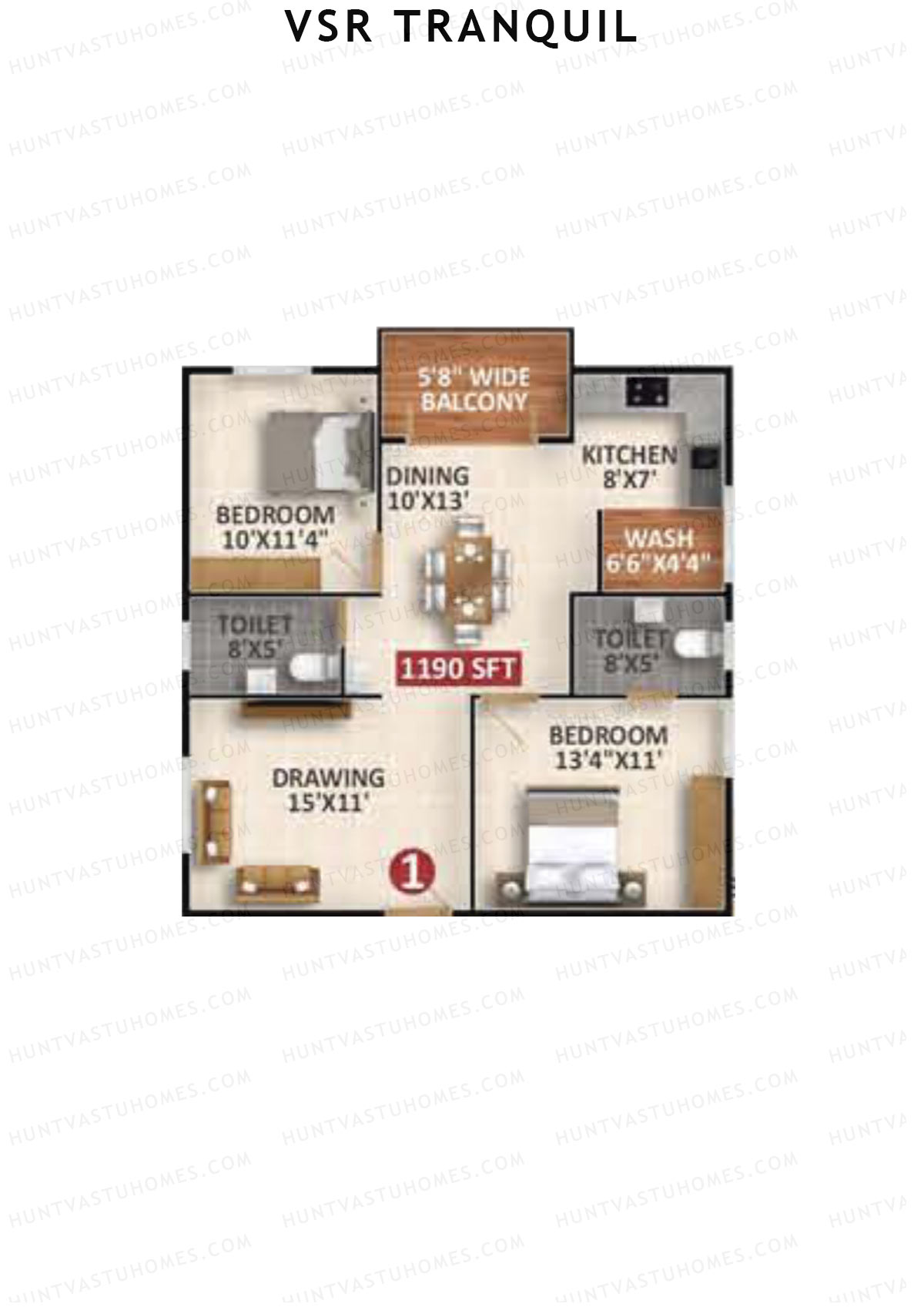 VSR Tranquil Wing A Unit 1 Floor Plan