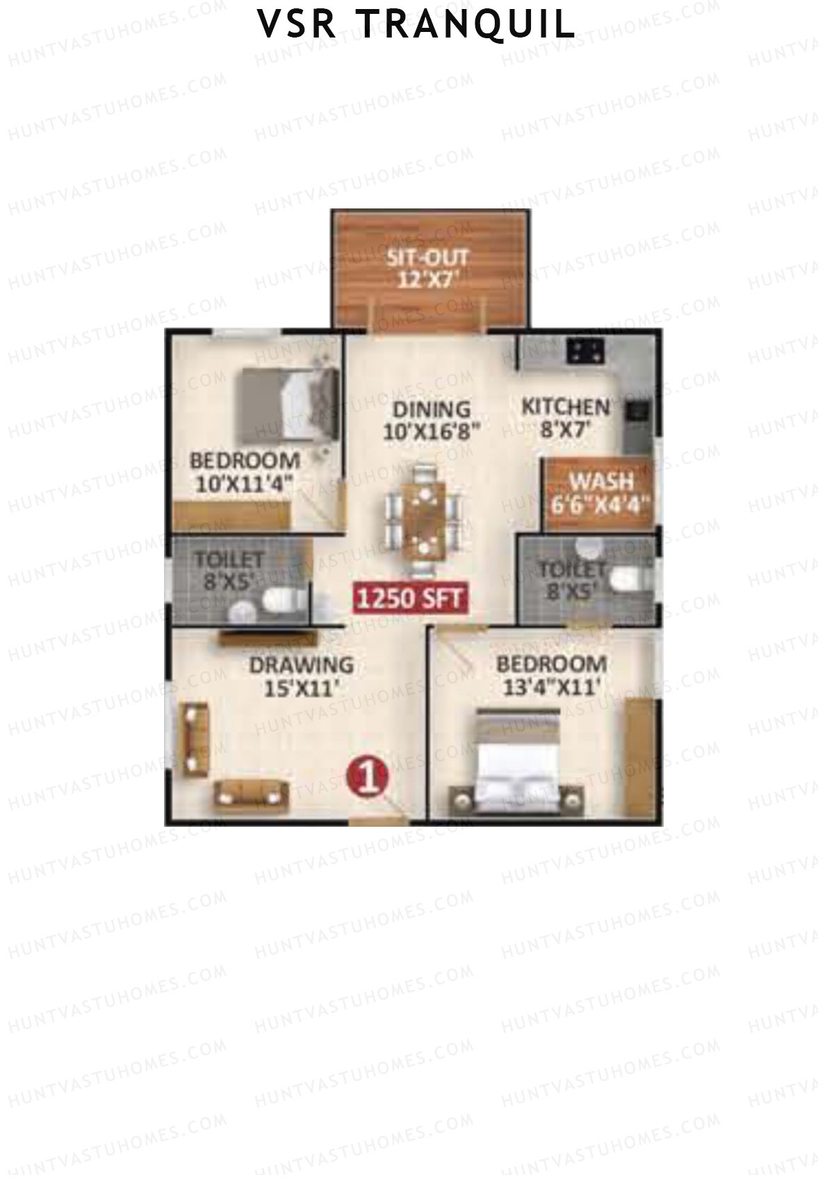 VSR Tranquil Wing A Unit 1 Floor Plan