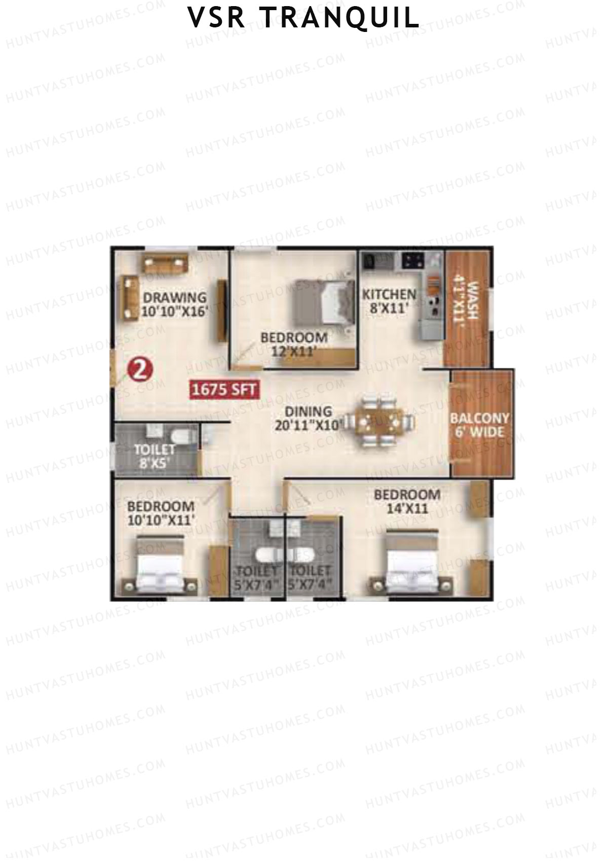 VSR Tranquil Wing A Unit 2 Floor Plan