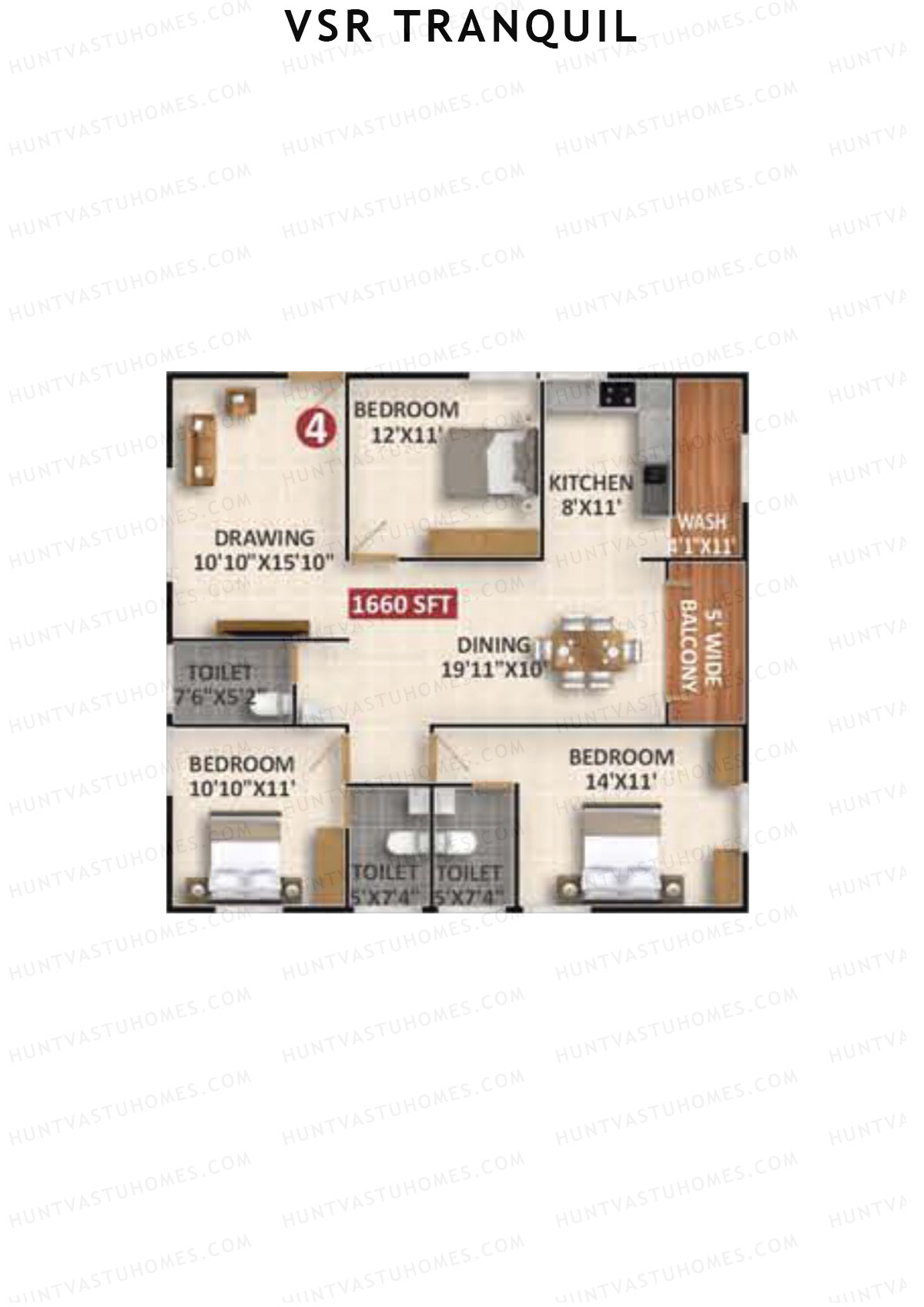 VSR Tranquil Wing A Unit 4 Floor Plan