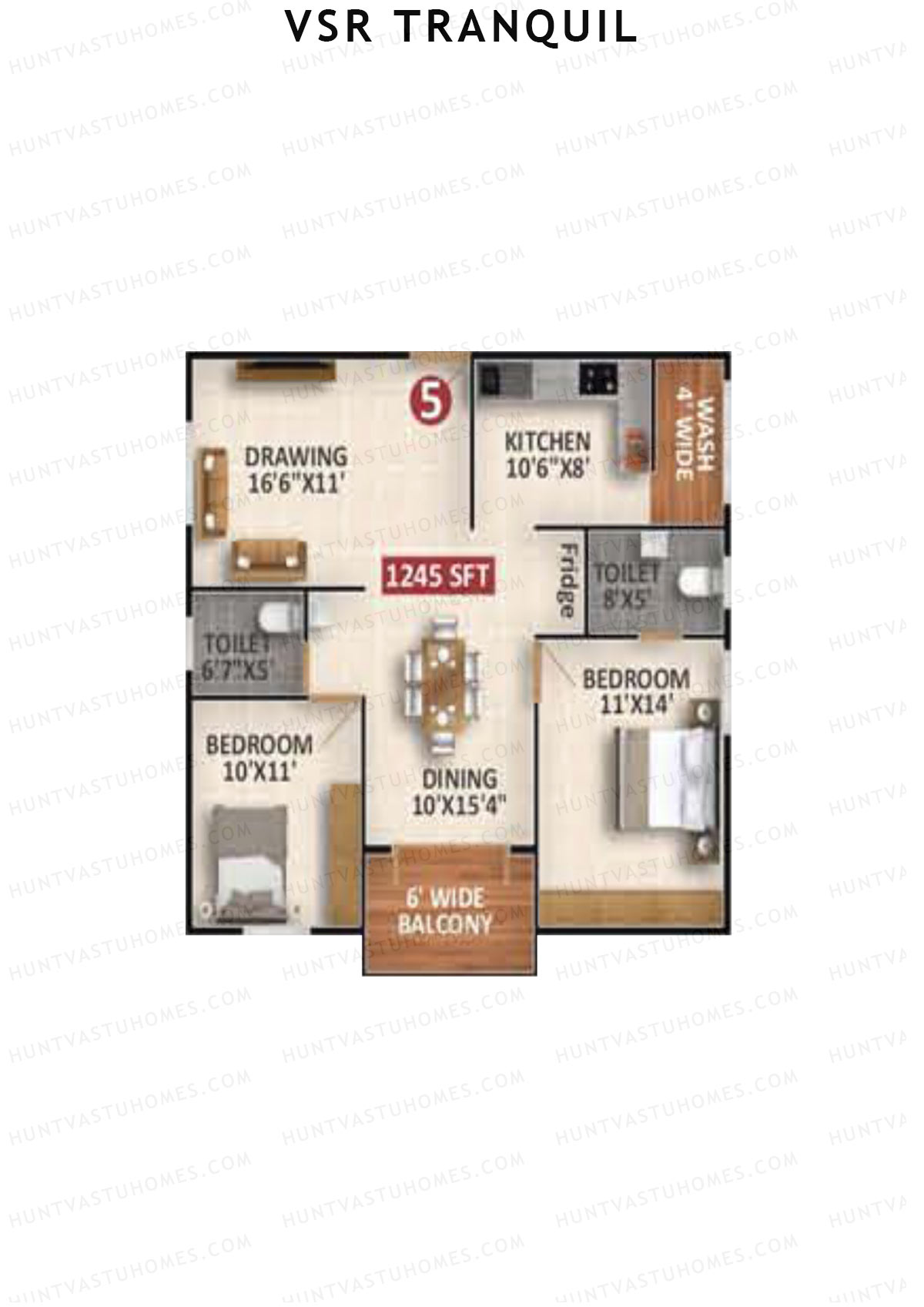 VSR Tranquil Wing A Unit 5 Floor Plan