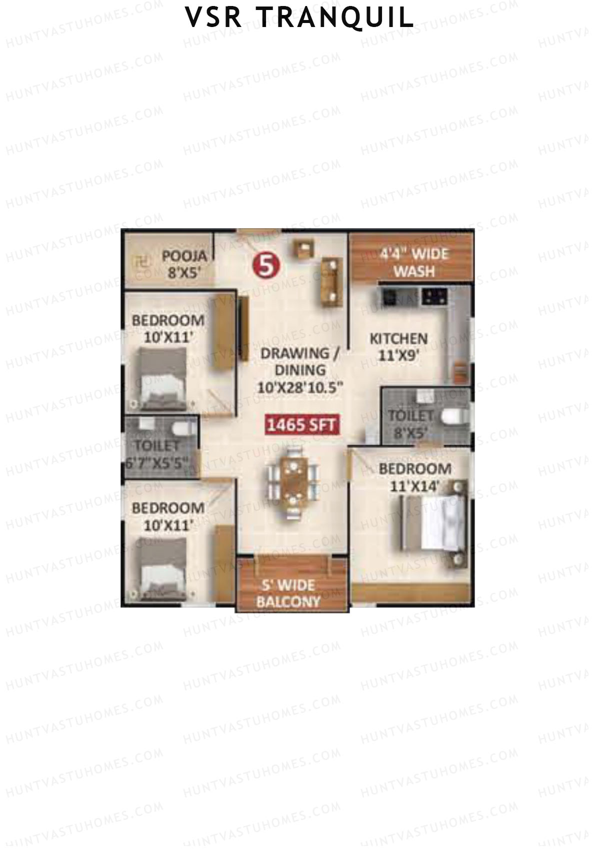 VSR Tranquil Wing A Unit 5 Floor Plan