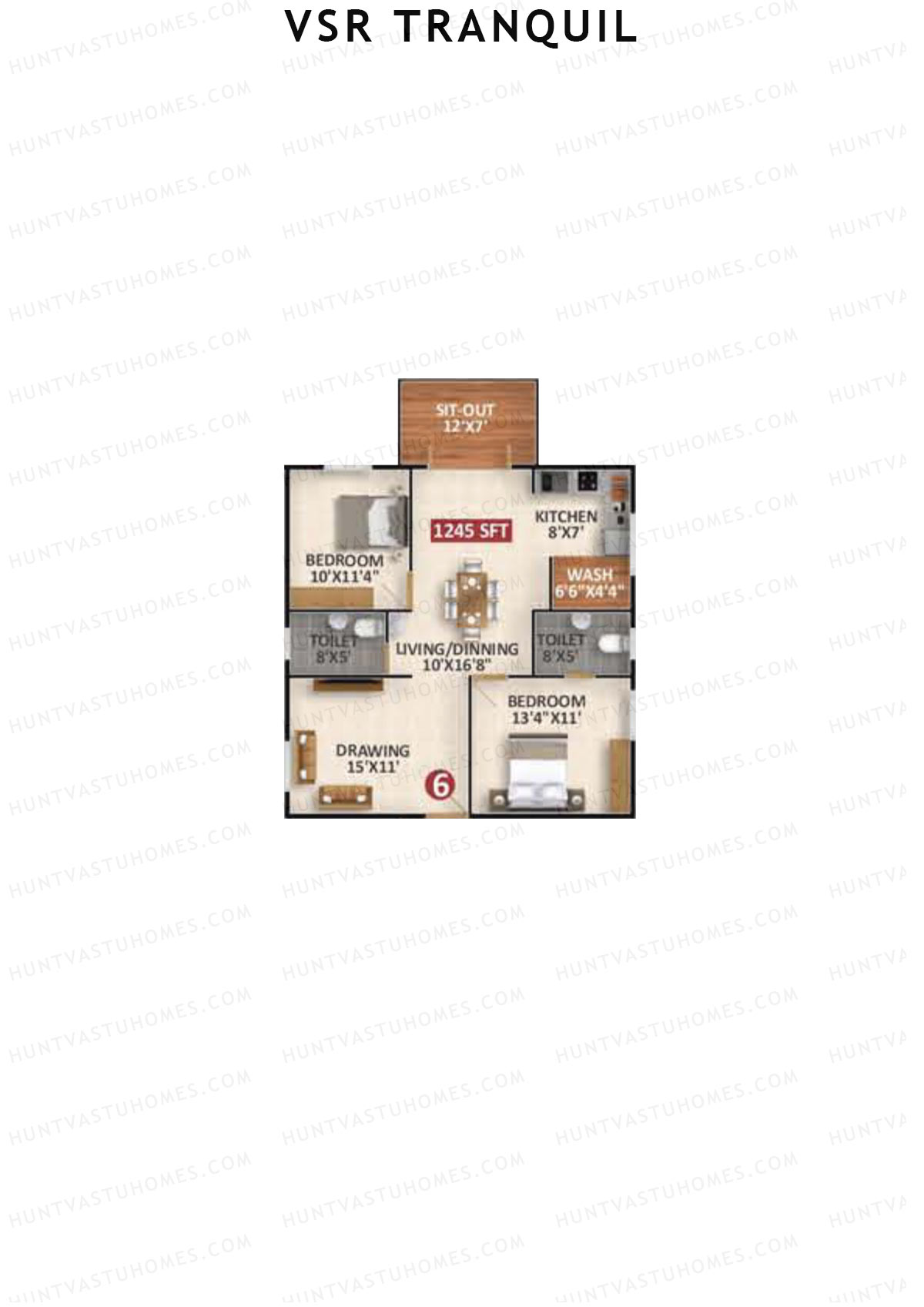 VSR Tranquil Wing A Unit 6 Floor Plan