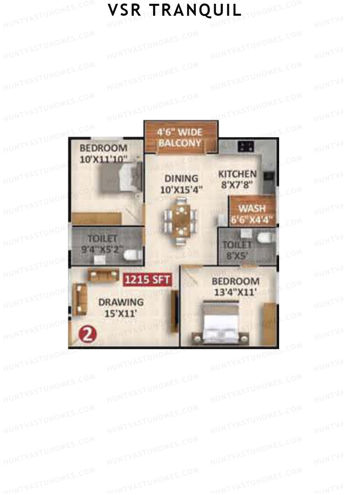 VSR Tranquil Wing B Unit 2 Floor Plan
