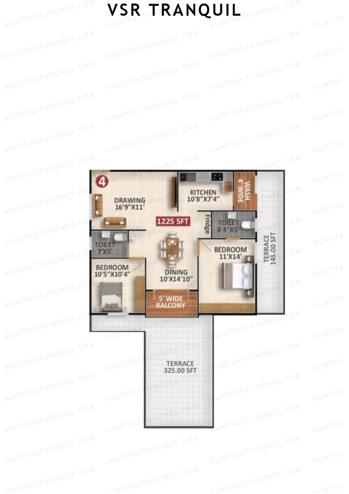 VSR Tranquil Wing B Unit 4 Floor Plan