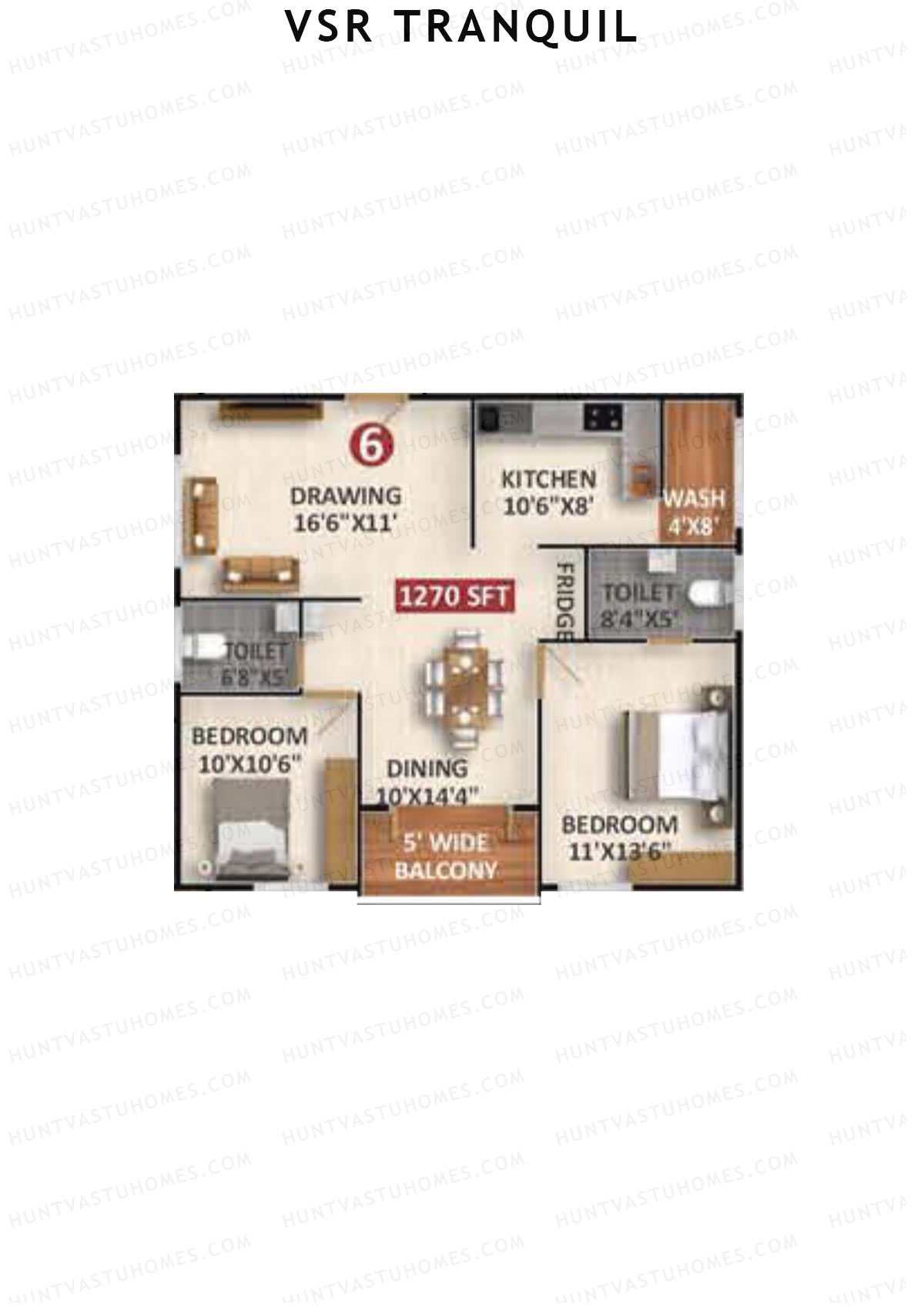 VSR Tranquil Wing B Unit 6 Floor Plan