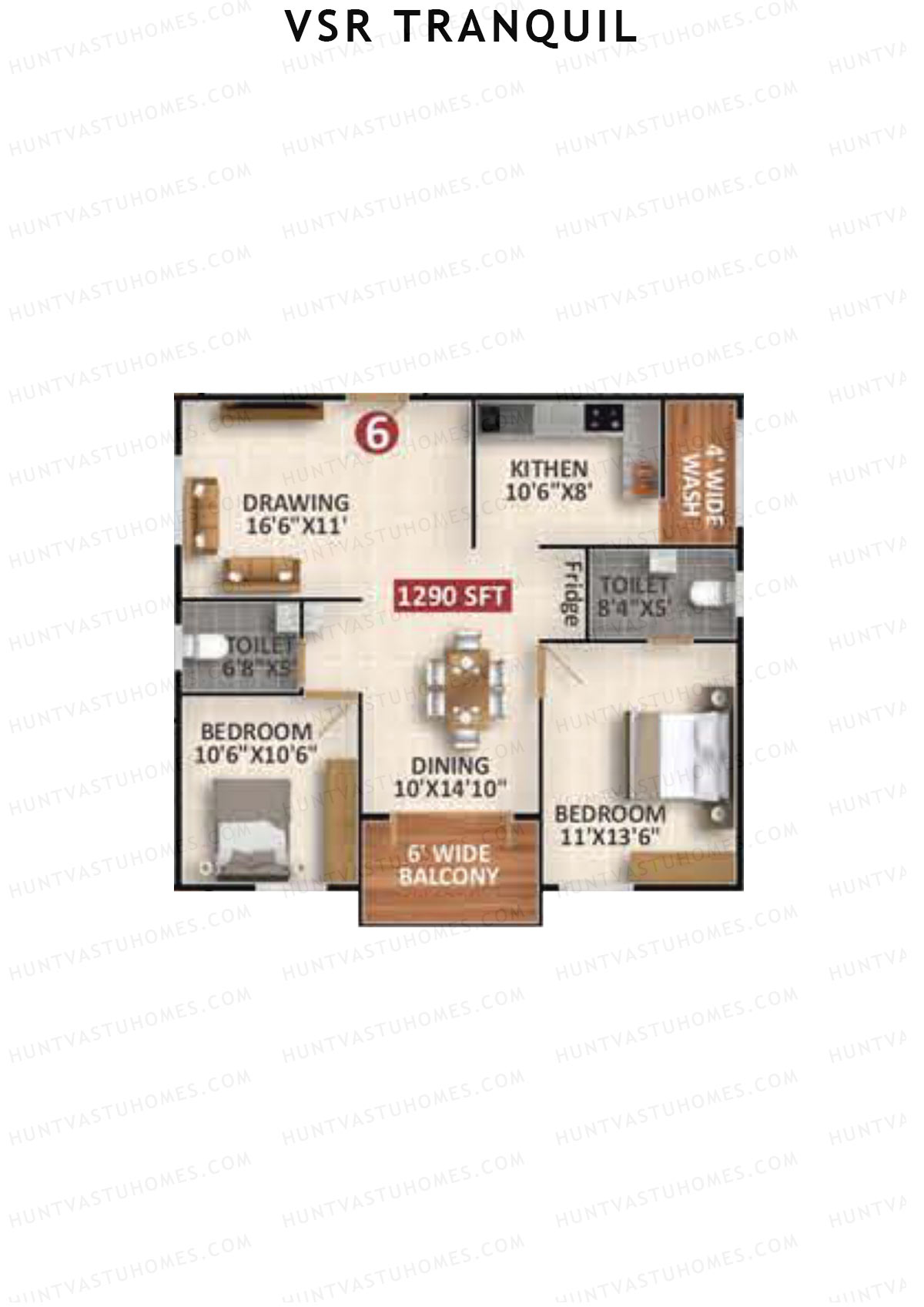 VSR Tranquil Wing B Unit 6 Floor Plan