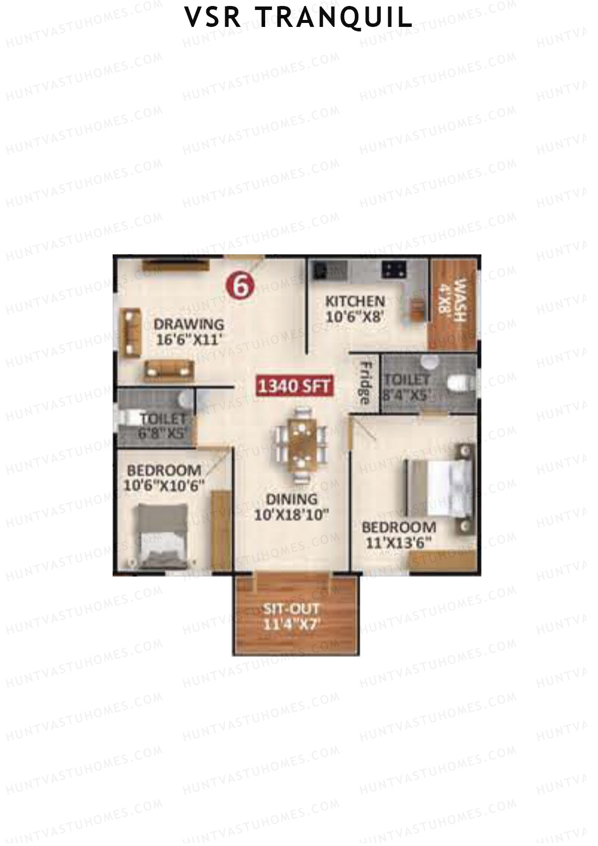 VSR Tranquil Wing B Unit 6 Floor Plan