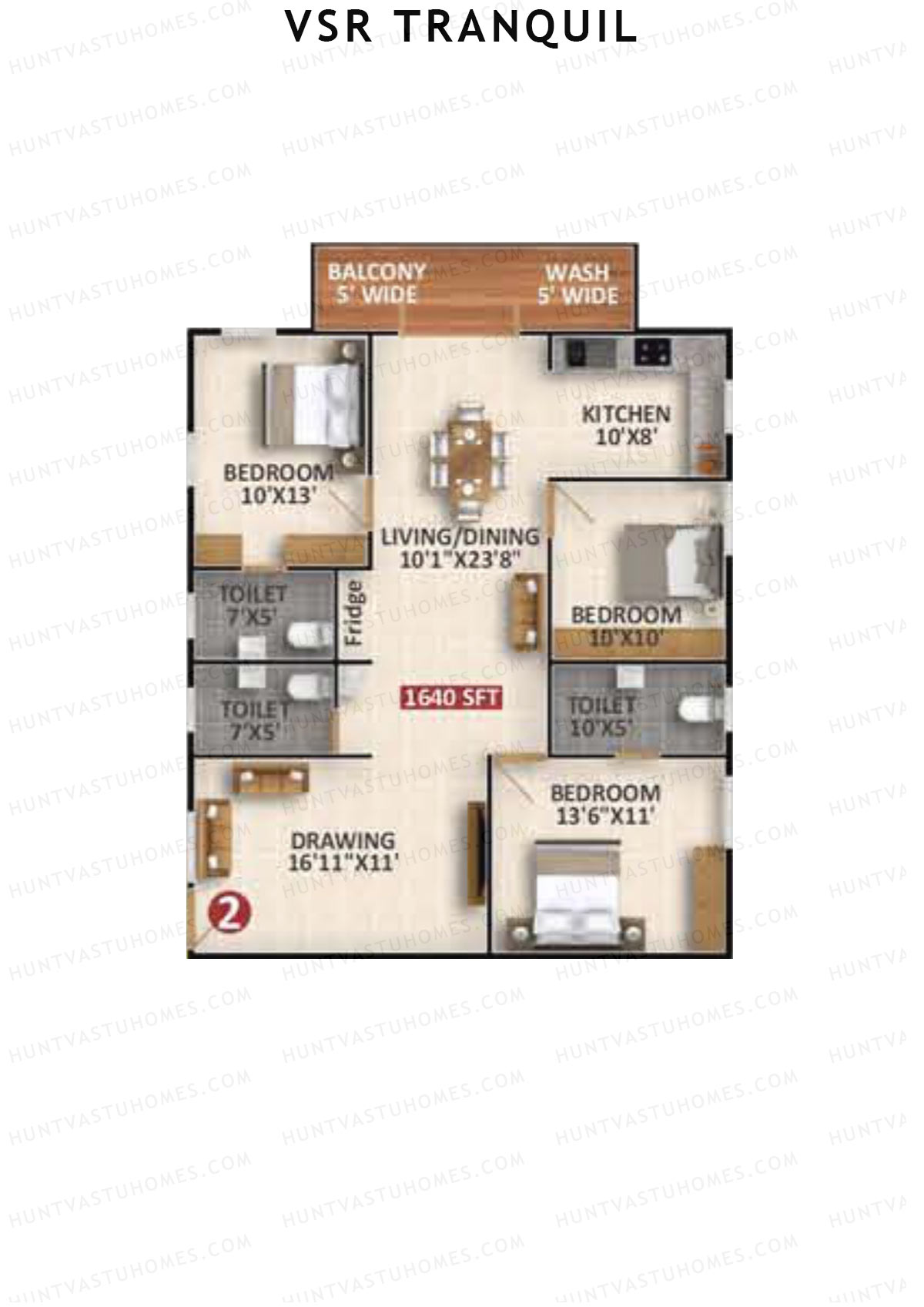 VSR Tranquil Wing C Unit 2 Floor Plan