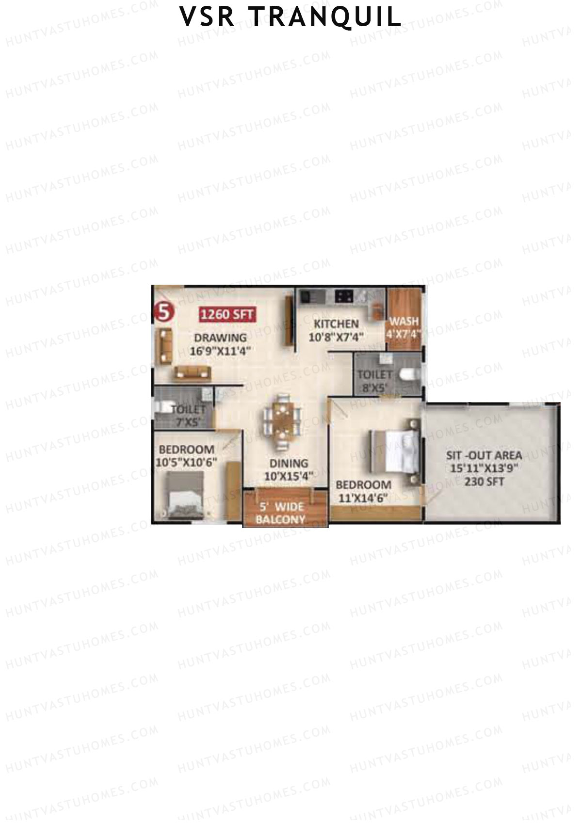 VSR Tranquil Wing C Unit 5 Floor Plan
