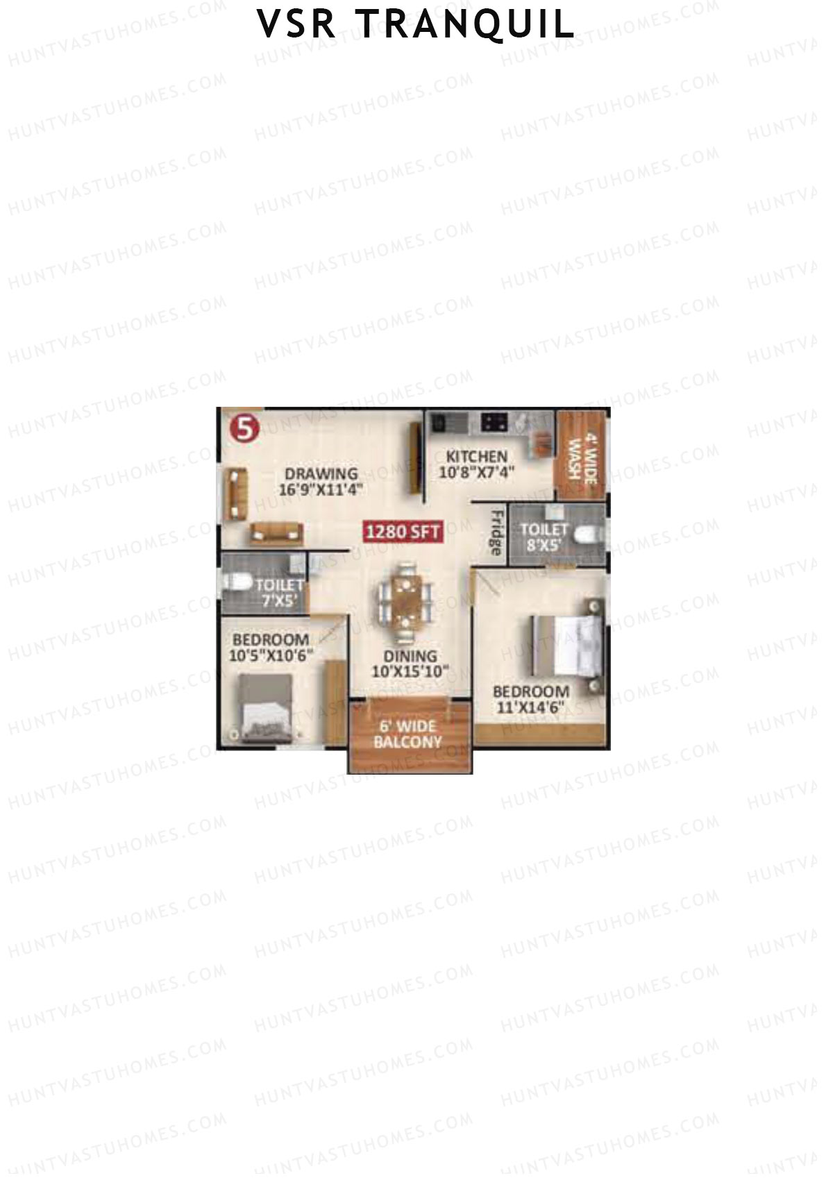 VSR Tranquil Wing C Unit 5 Floor Plan