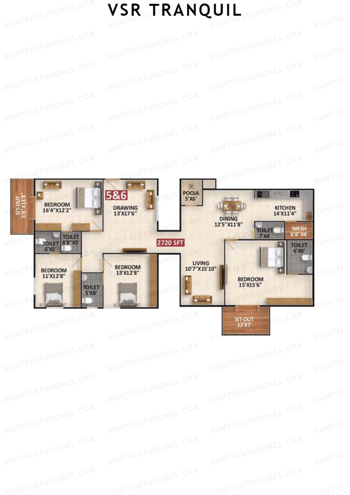 VSR Tranquil Wing C Unit 5 &6 Floor Plan