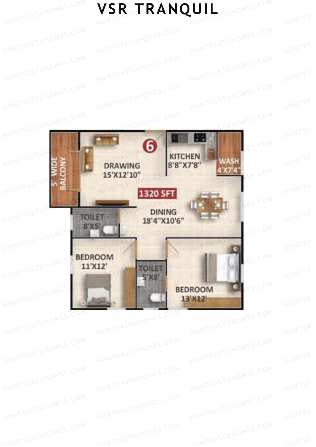 VSR Tranquil Wing C Unit 6 Floor Plan