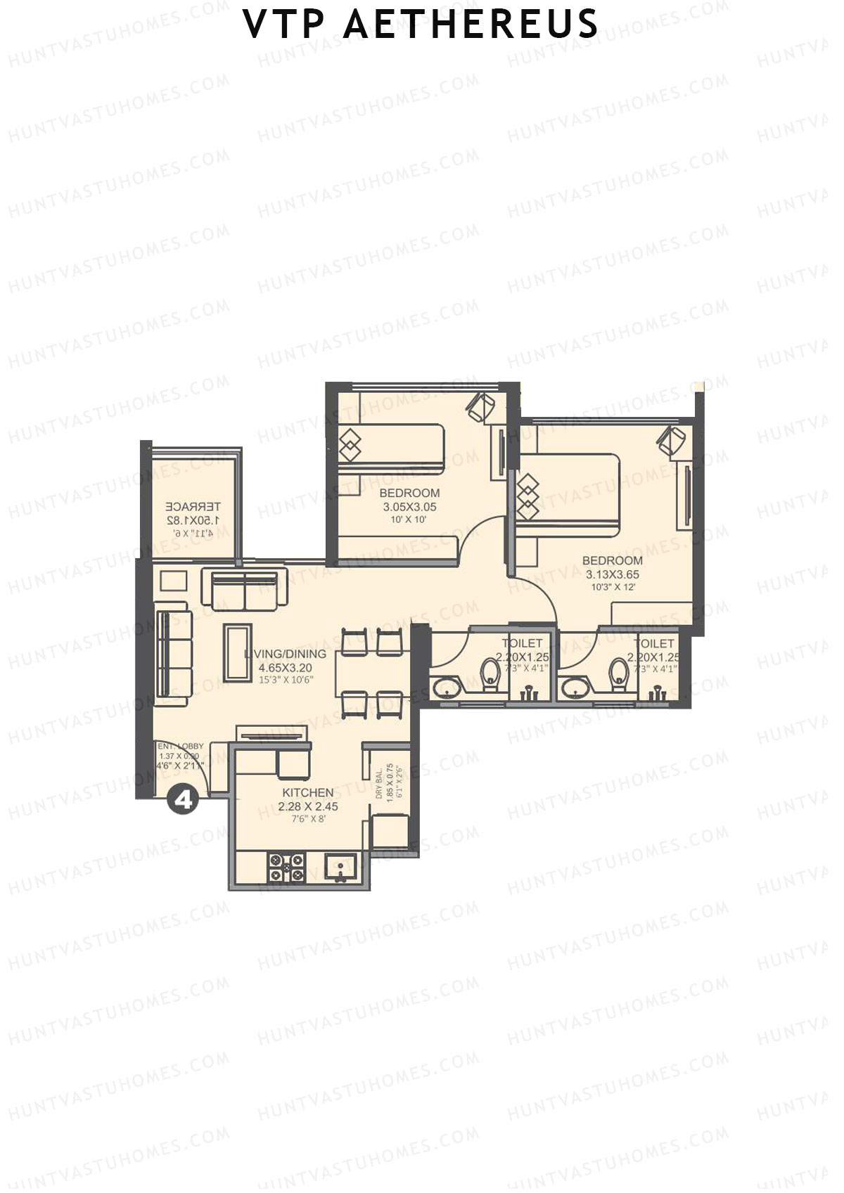 VTP Aethereus Tower 1 Unit 4 Floor Plan