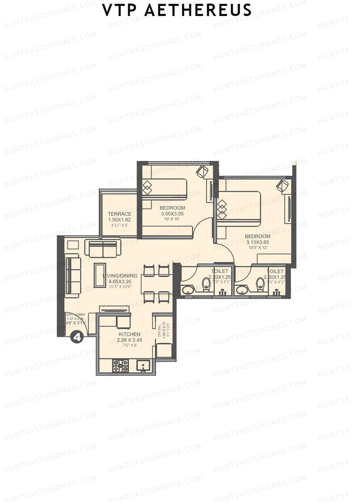 VTP Aethereus Tower 1 Unit 4 Floor Plan