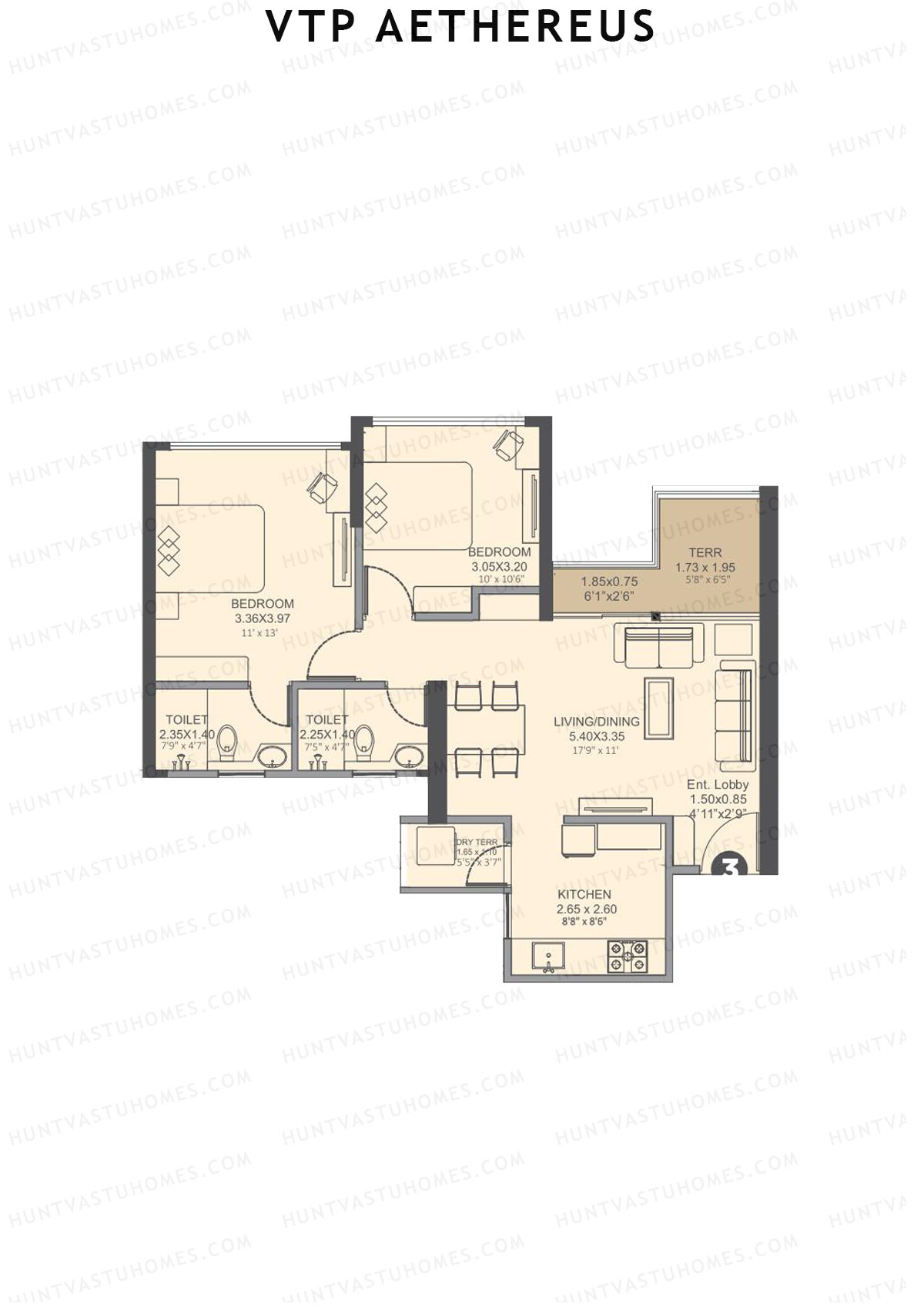 VTP Aethereus Tower 5 Unit 3 Floor Plan
