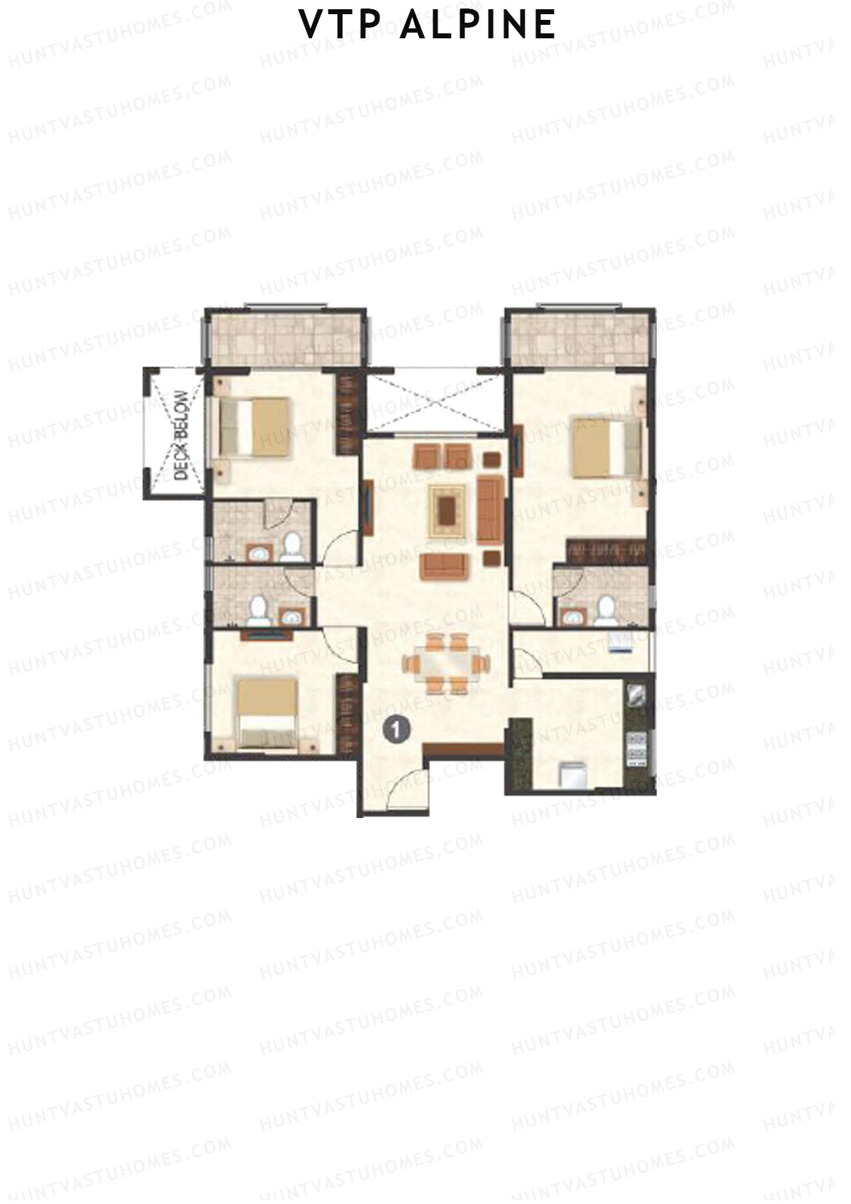 VTP Alpine Tower 1 Unit 1 Floor Plan