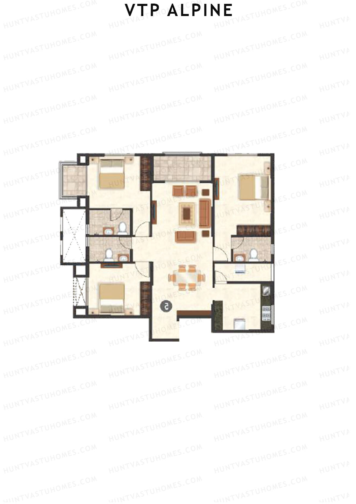 VTP Alpine Tower 1 Unit 1 Floor Plan