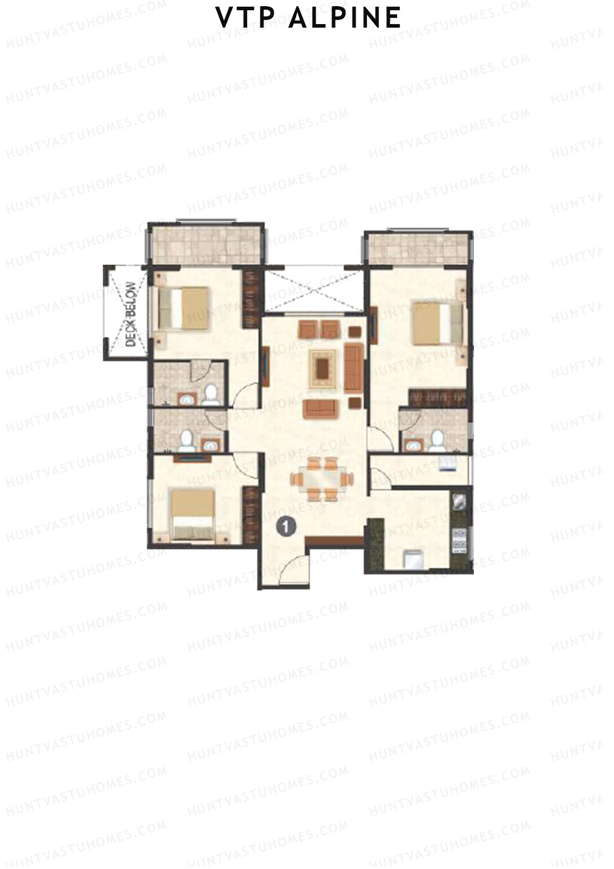 VTP Alpine Tower 1 Unit 1 Floor Plan