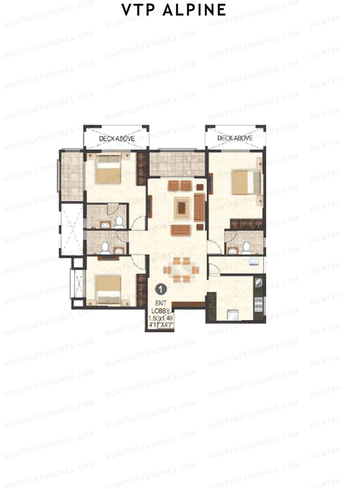 VTP Alpine Tower 1 Unit 1 Floor Plan