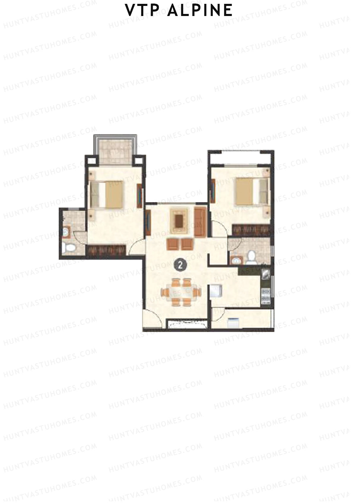 VTP Alpine Tower 1 Unit 2 Floor Plan