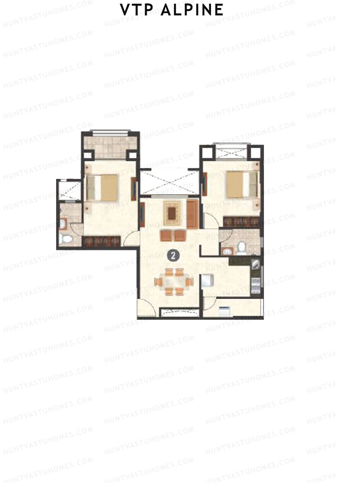 VTP Alpine Tower 1 Unit 2 Floor Plan