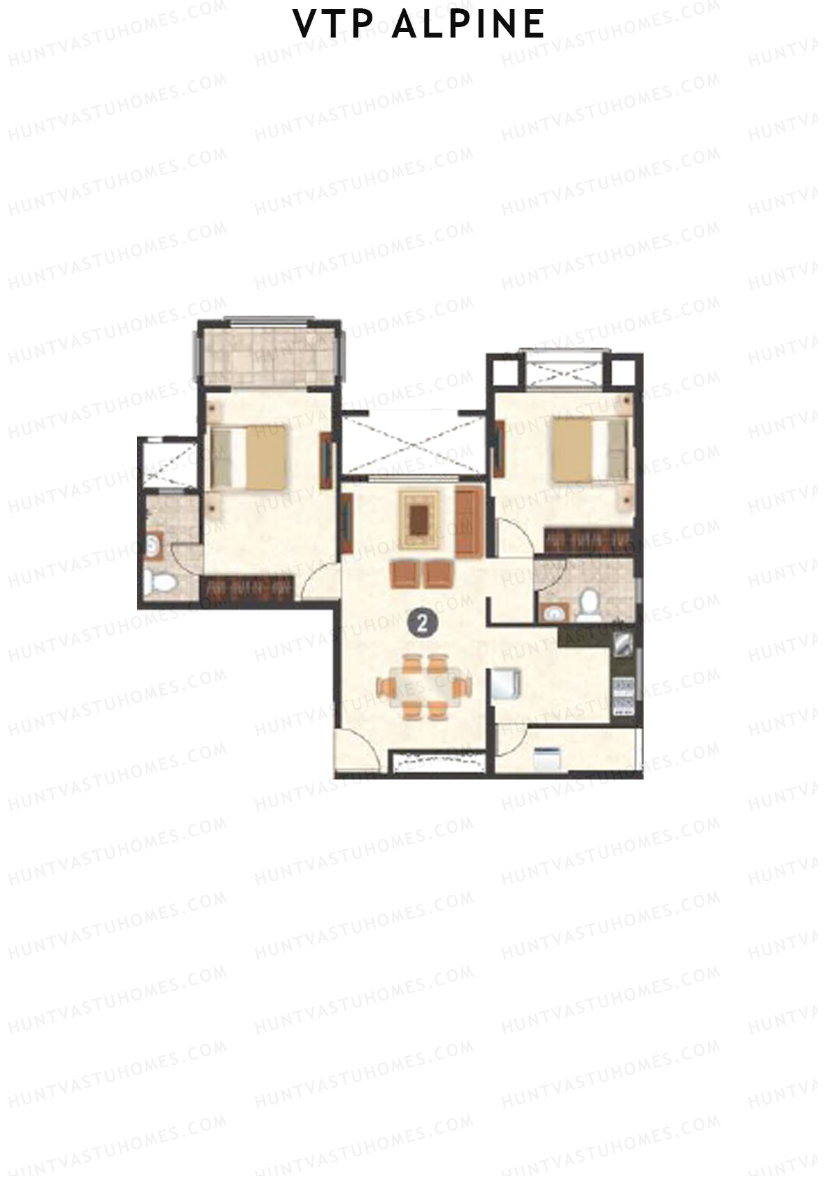 VTP Alpine Tower 1 Unit 2 Floor Plan