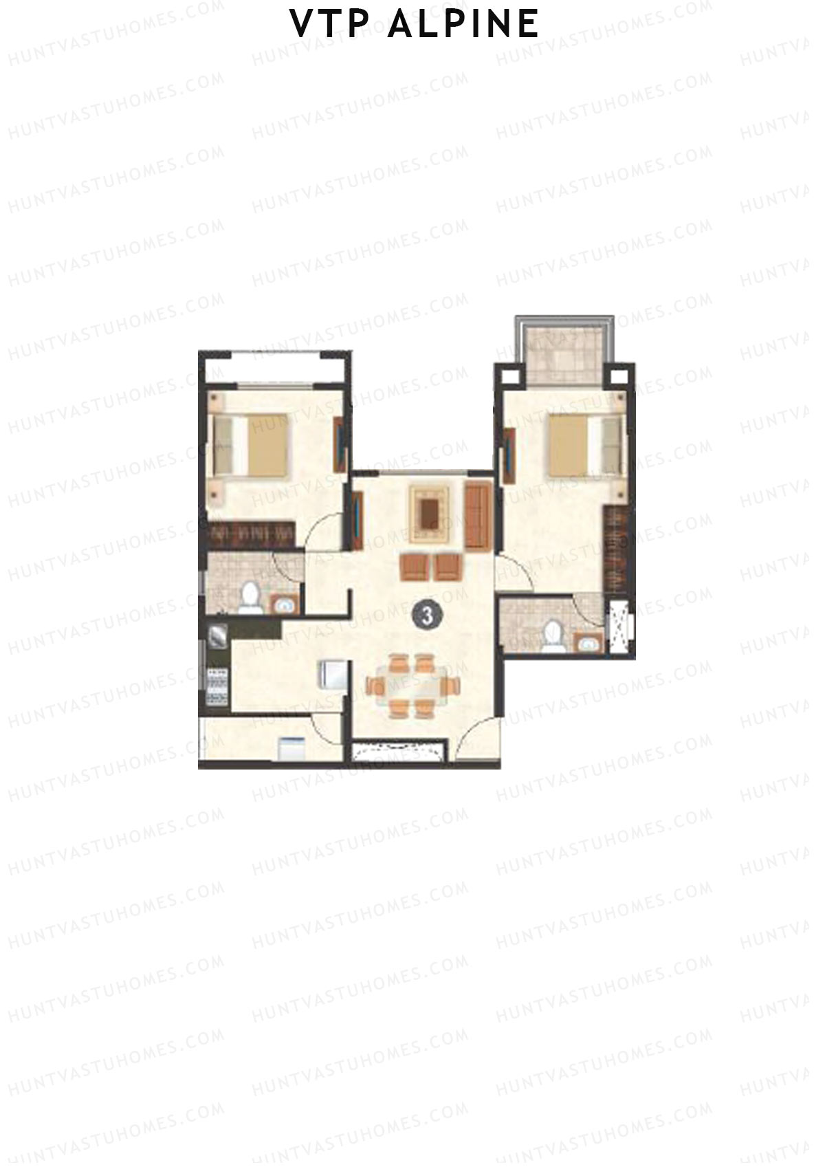 VTP Alpine Tower 1 Unit 3 Floor Plan
