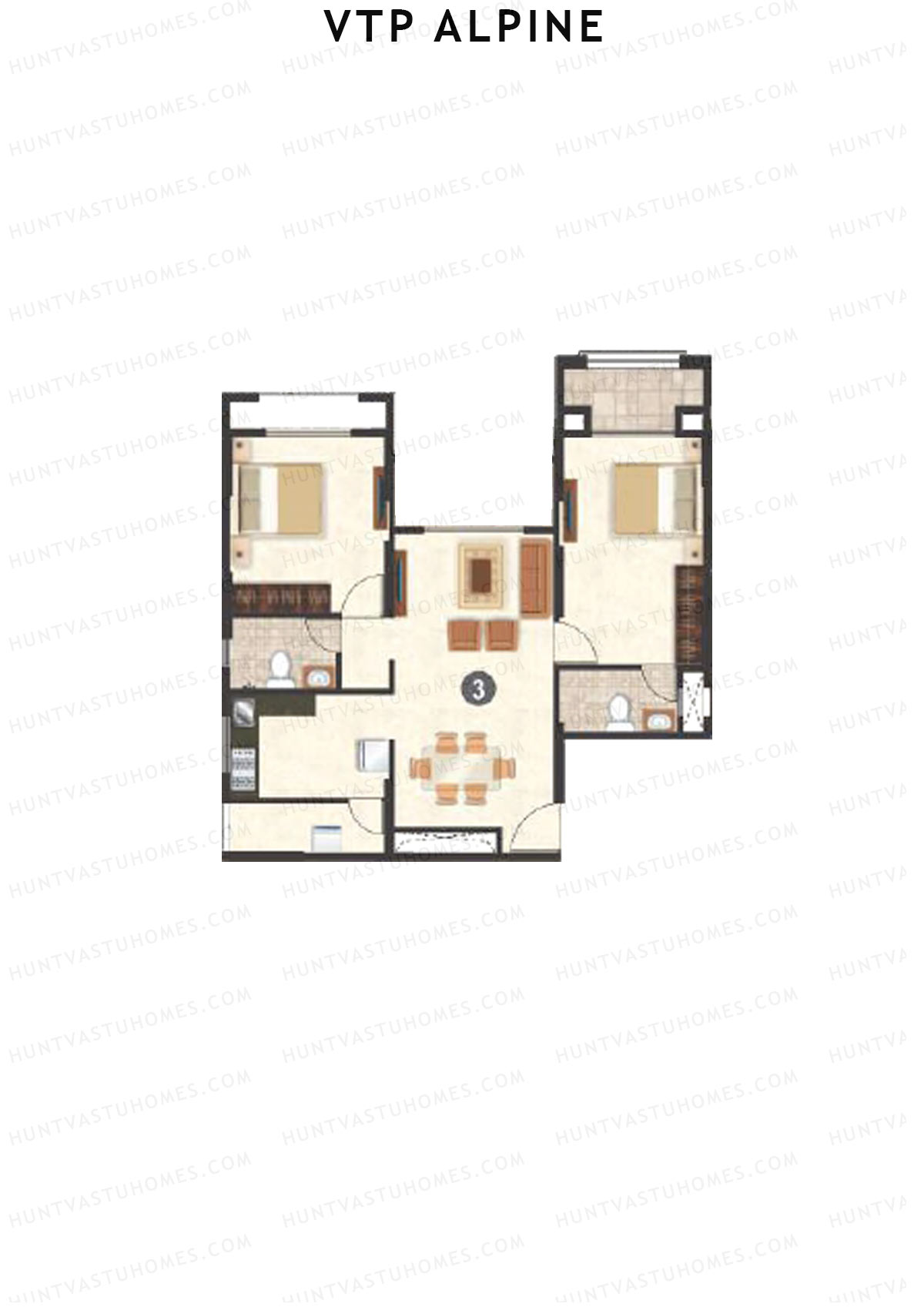 VTP Alpine Tower 1 Unit 3 Floor Plan