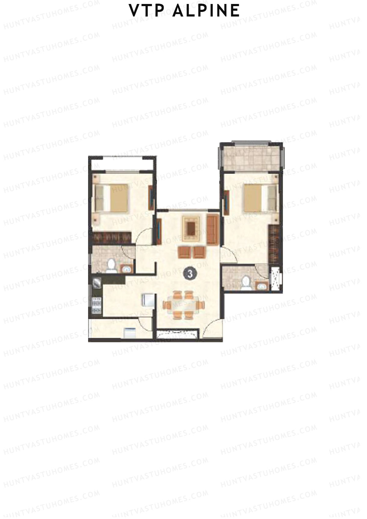 VTP Alpine Tower 1 Unit 3 Floor Plan