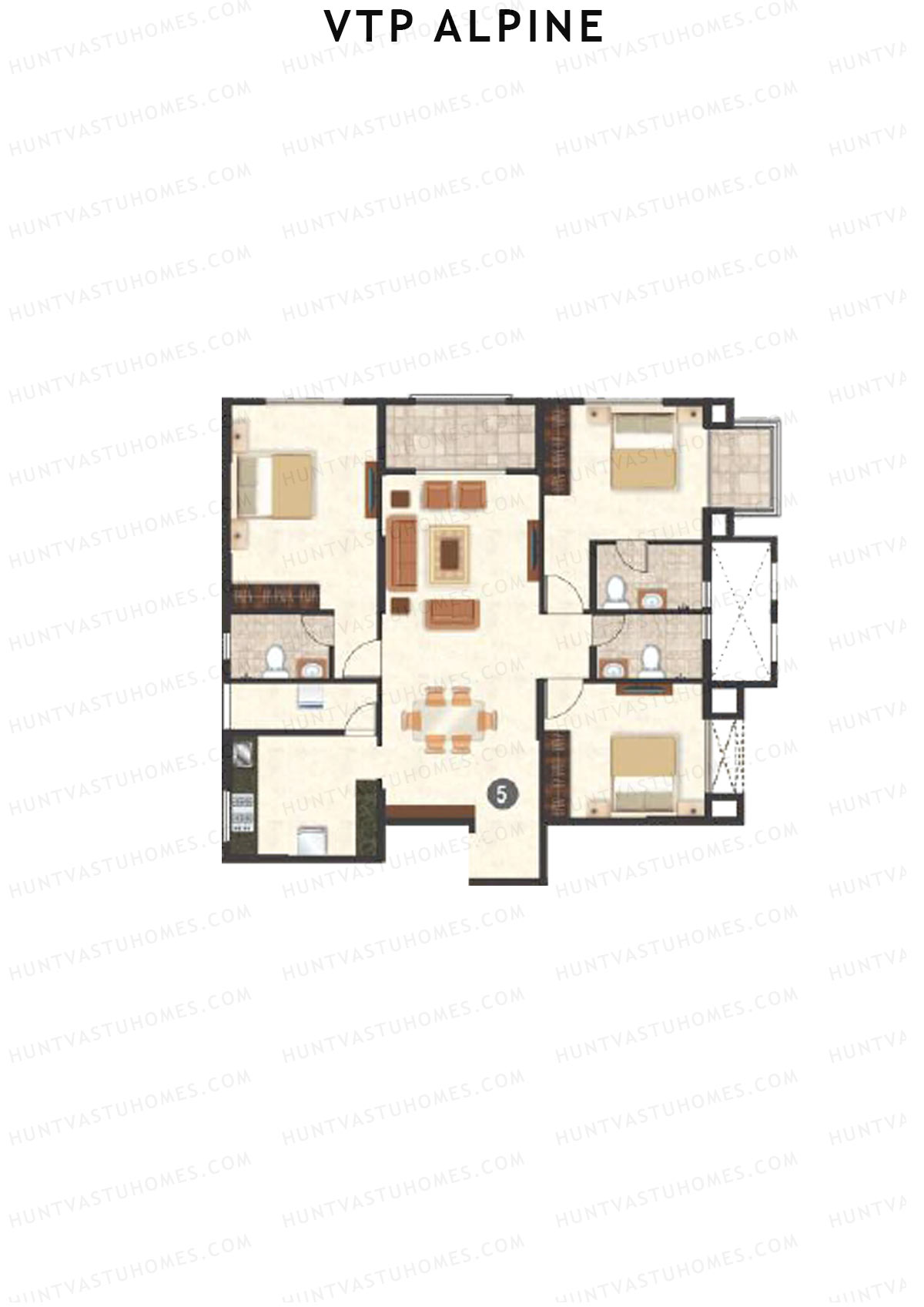 VTP Alpine Tower 1 Unit 5 Floor Plan