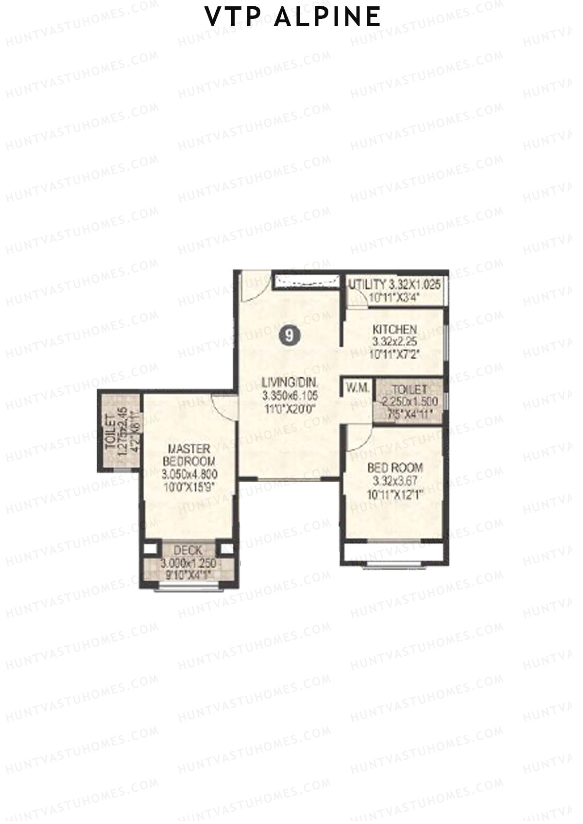 VTP Alpine Tower 1 Unit 9 Floor Plan