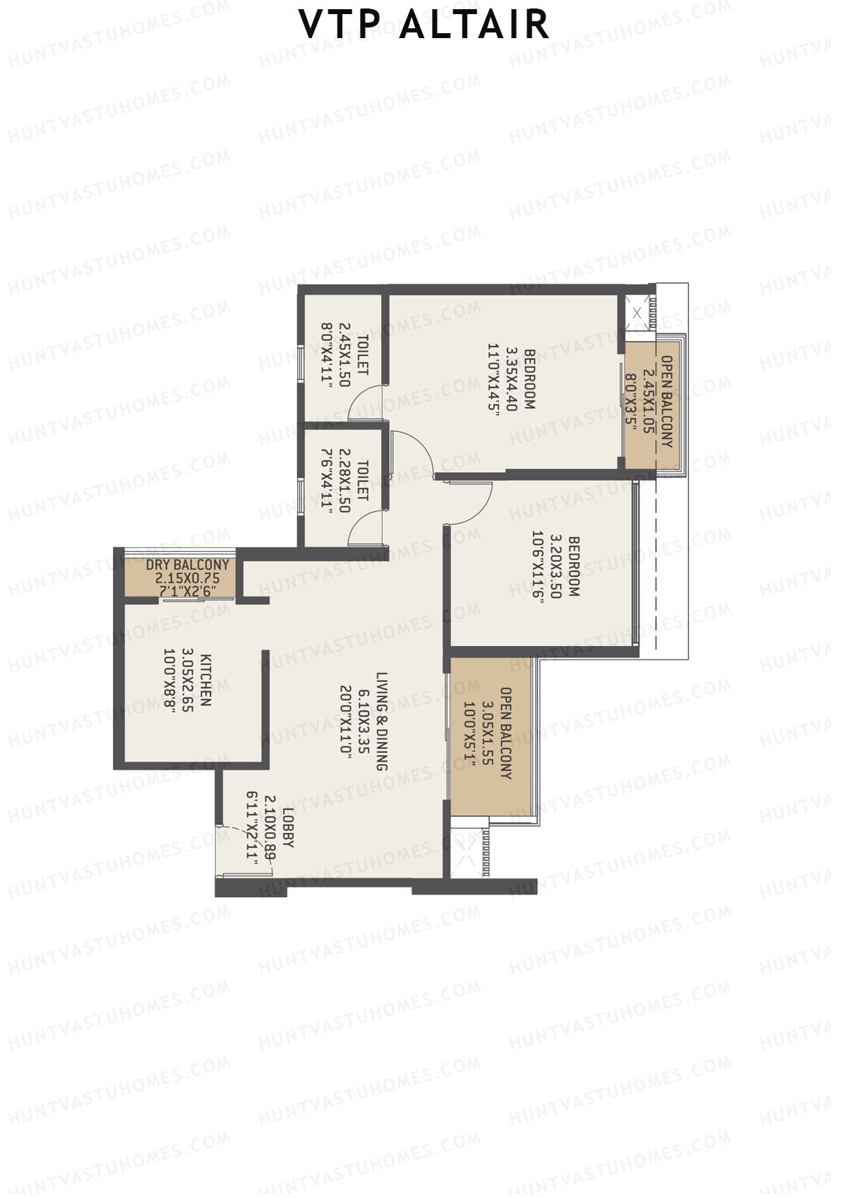 VTP Altair Tower 1 Unit 3 Floor Plan