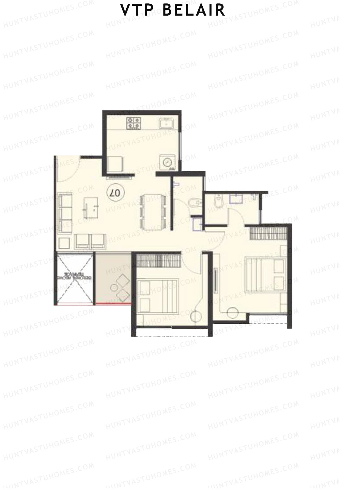 VTP Belair Tower A Unit 3 Floor Plan